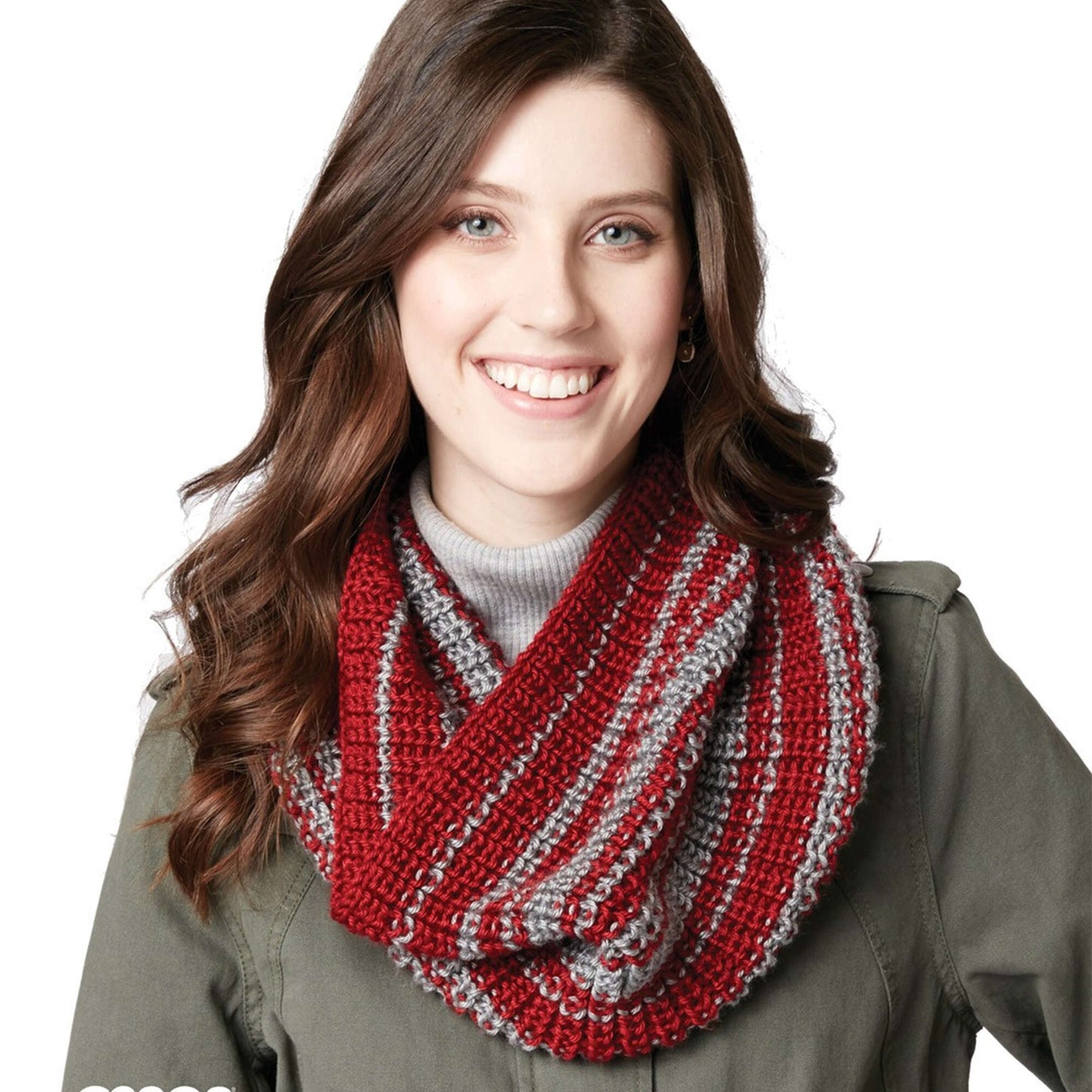 Caron Shake It Up Striped Knit Cowl (Digital Download)