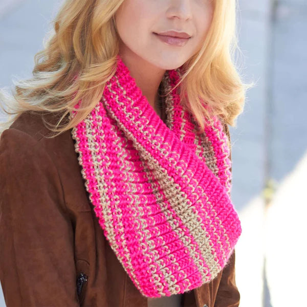 KNITTING PATTERN DOWNLOAD - CARON SHAKER RIB COWL