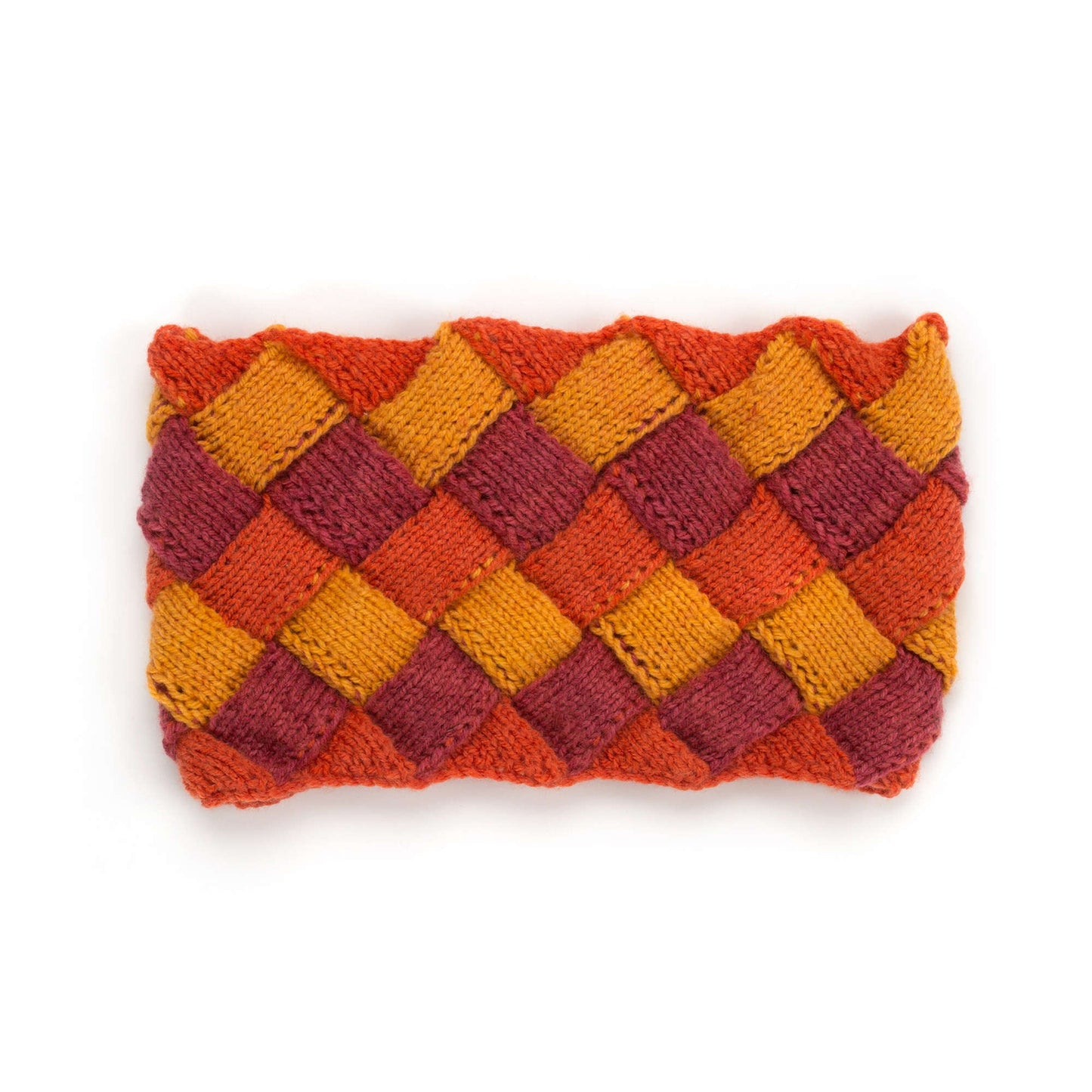 Caron Entrelac Knit Cowl (Digital Download)