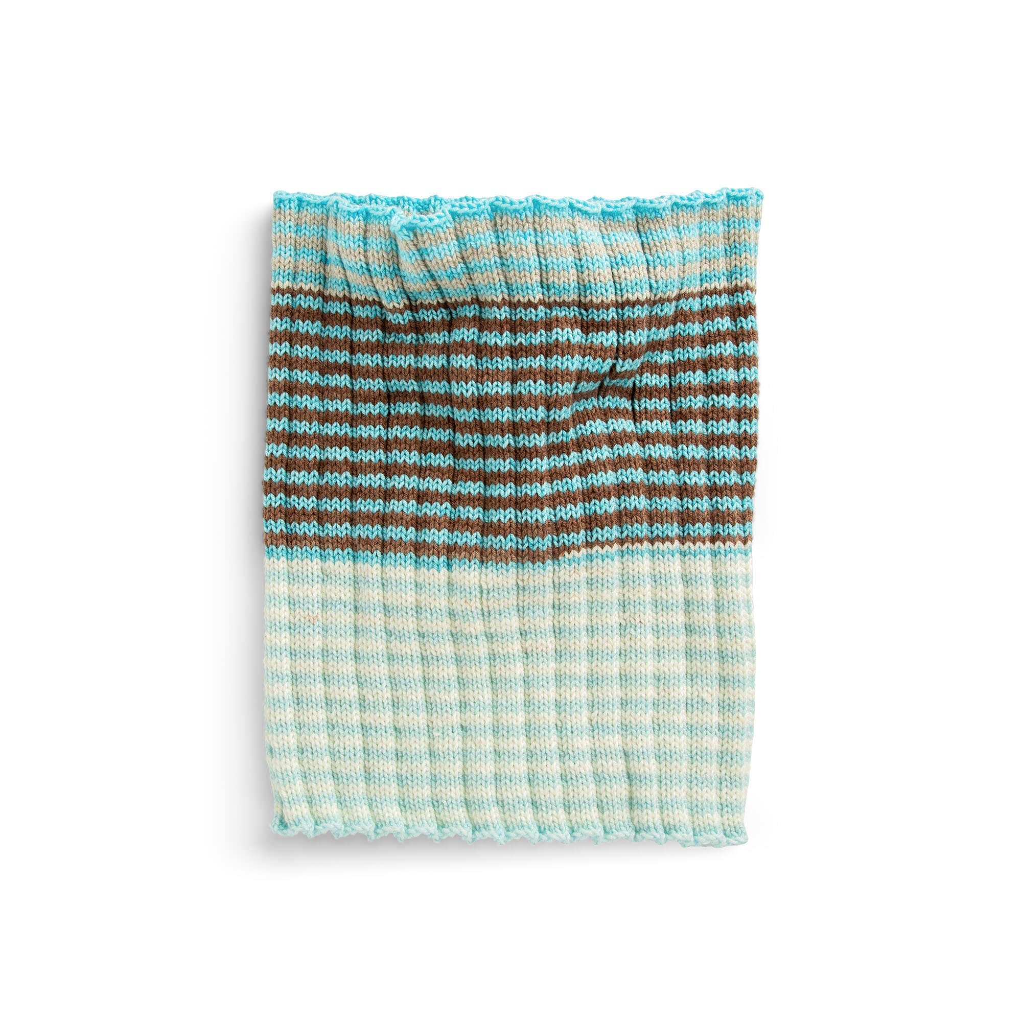 Caron Beginner Ribbed Knit Striped Cowl (Digital Download)