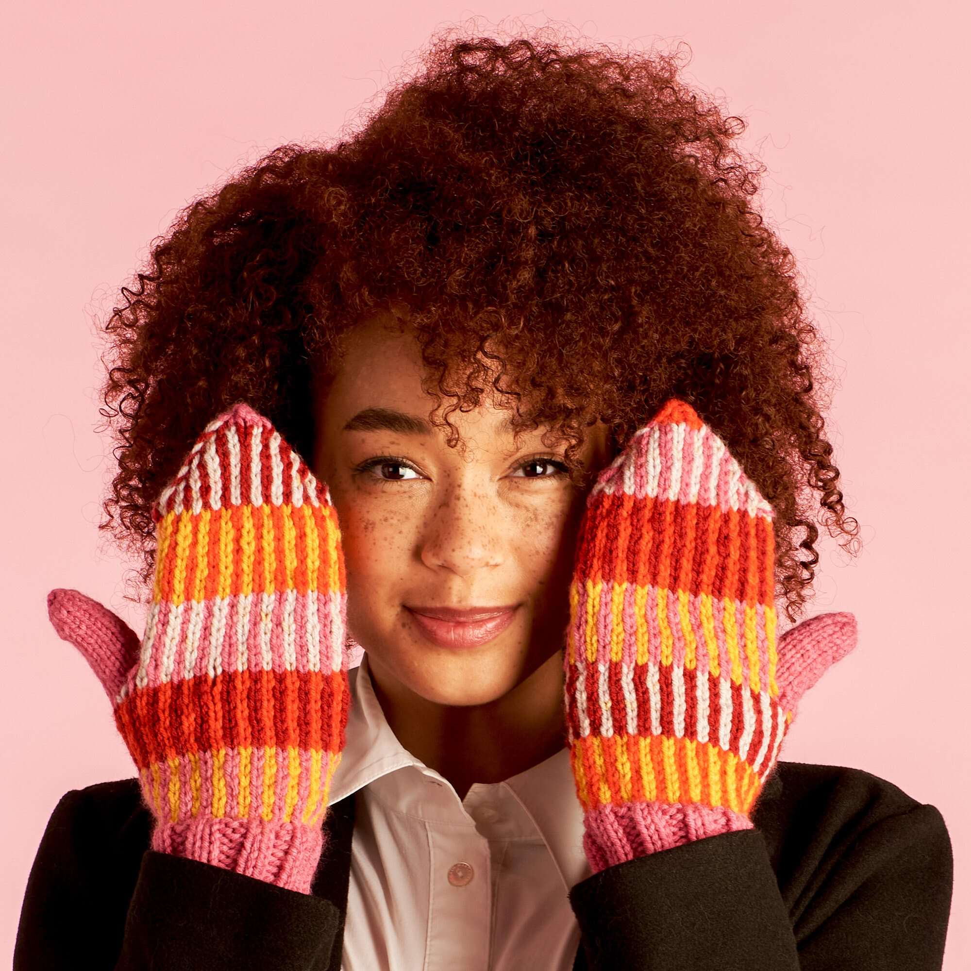 Caron Knit Piano Key Mittens (Digital Download)