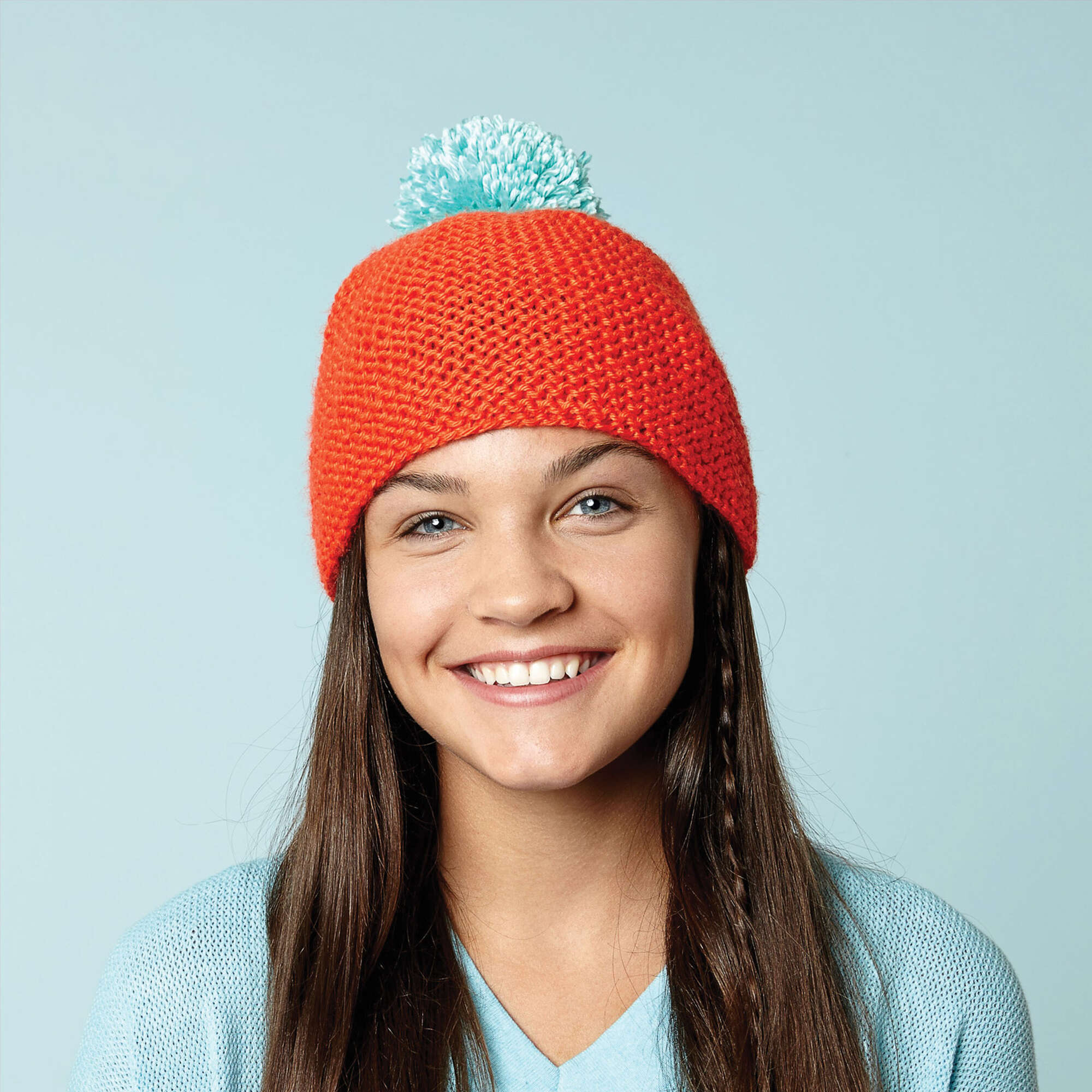 Caron Beanie With Bright Pompom (Digital Download)