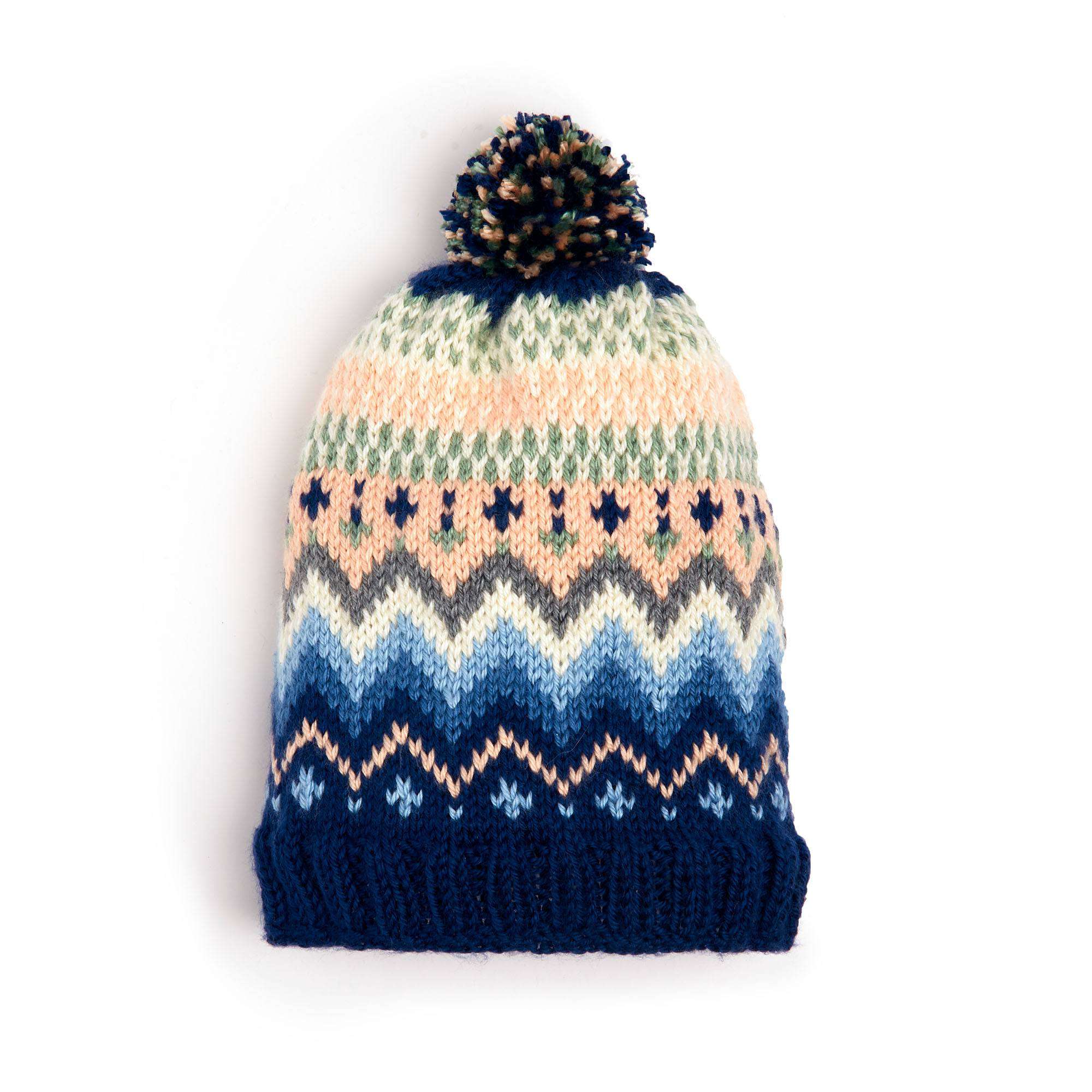 Caron Fair Isle Knit Hat (Digital Download)