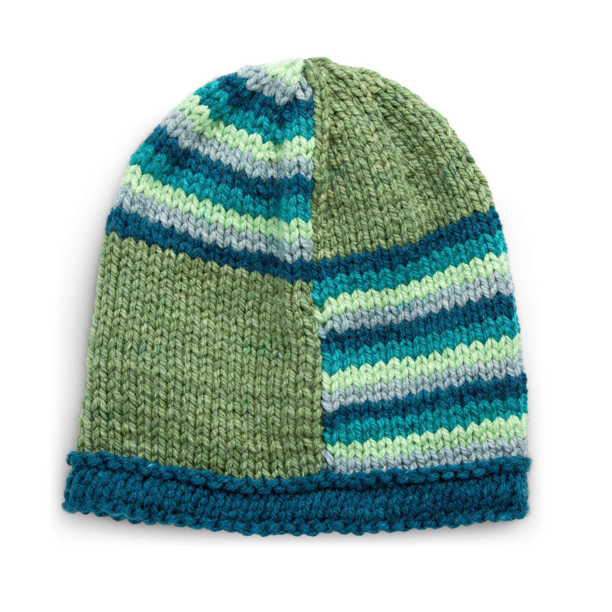 Caron Easy Striped & Blocked Knit Hat (Digital Download)