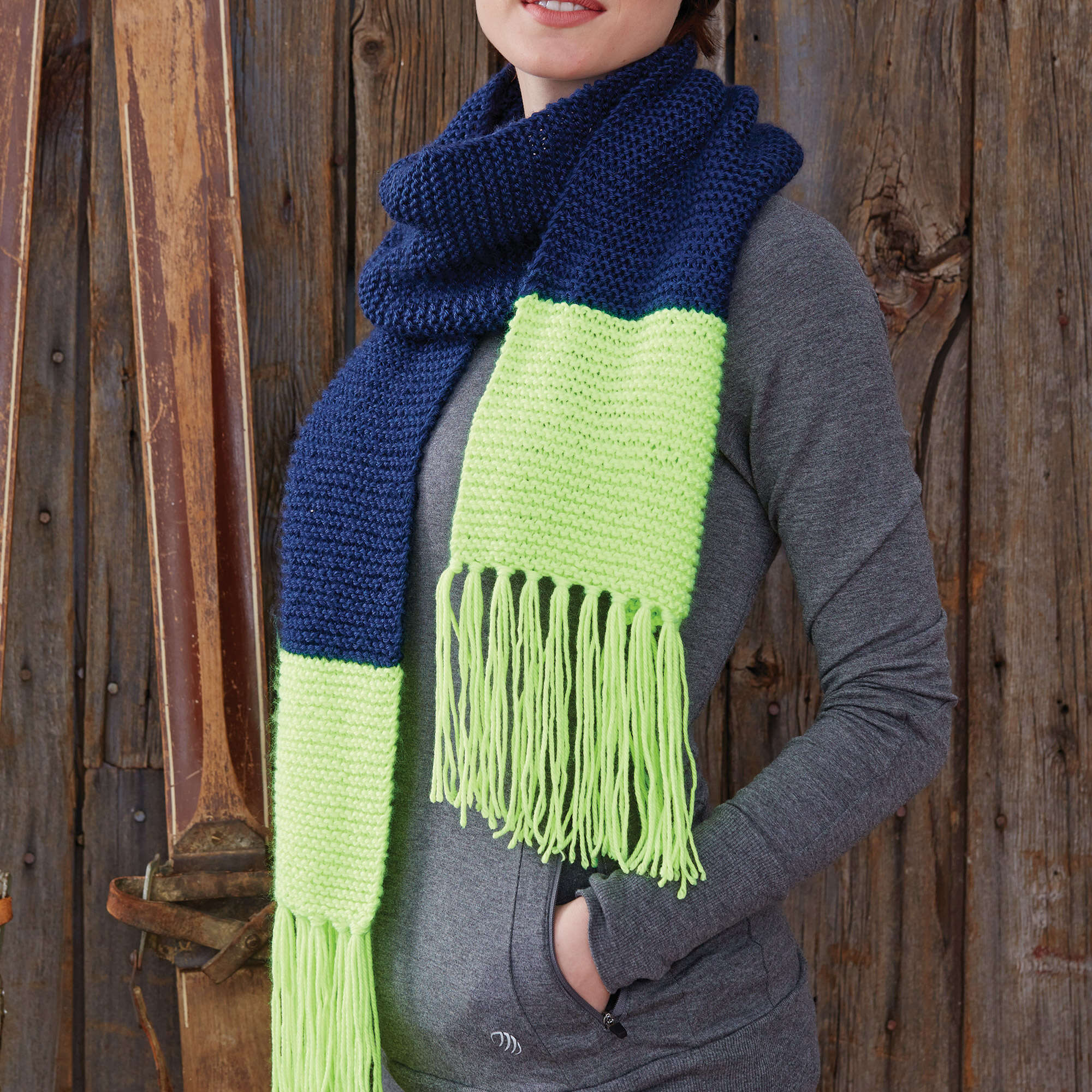 Caron Knit Bold Stripes Scarf (Digital Download)