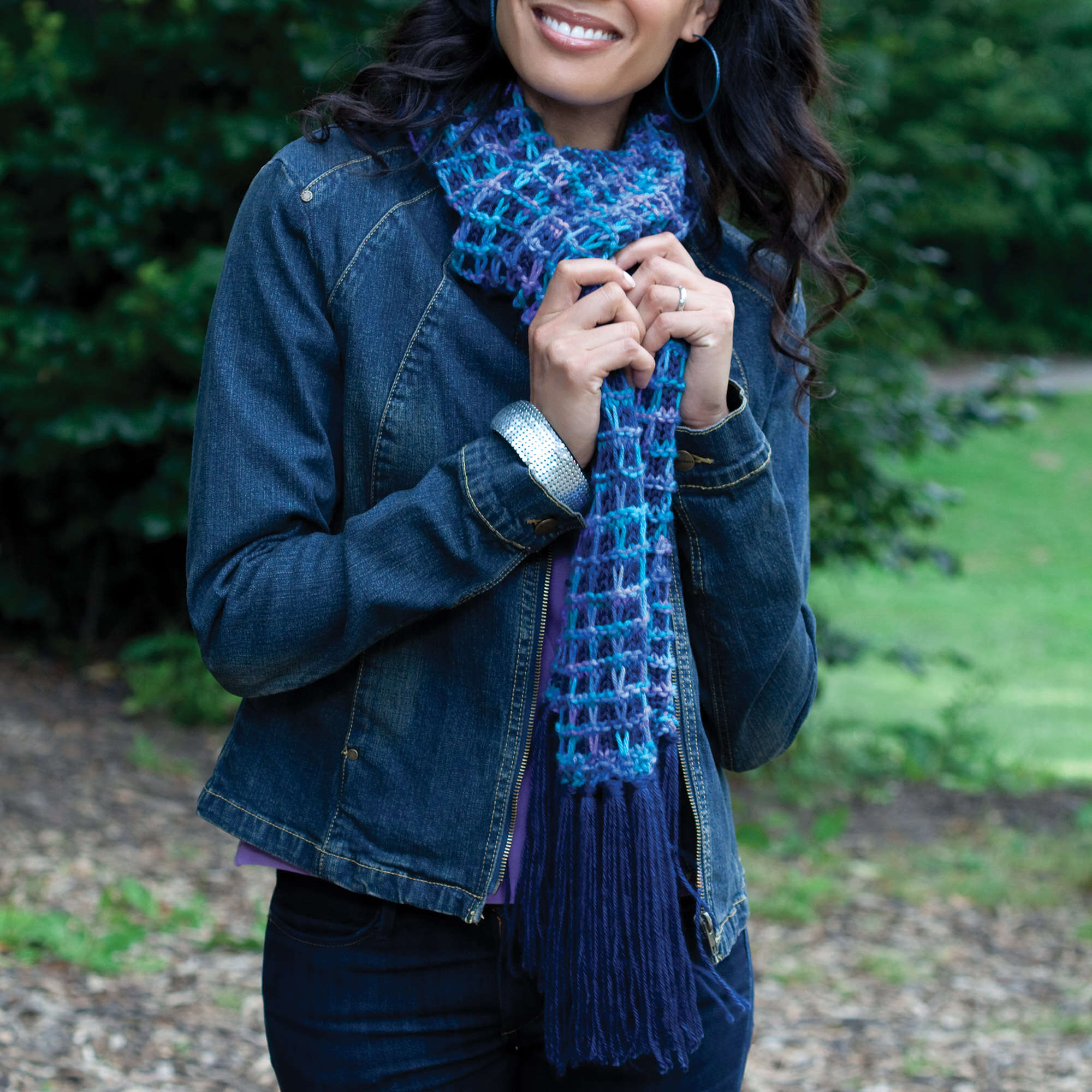 Caron Knit Bluesy Scarf (Digital Download)