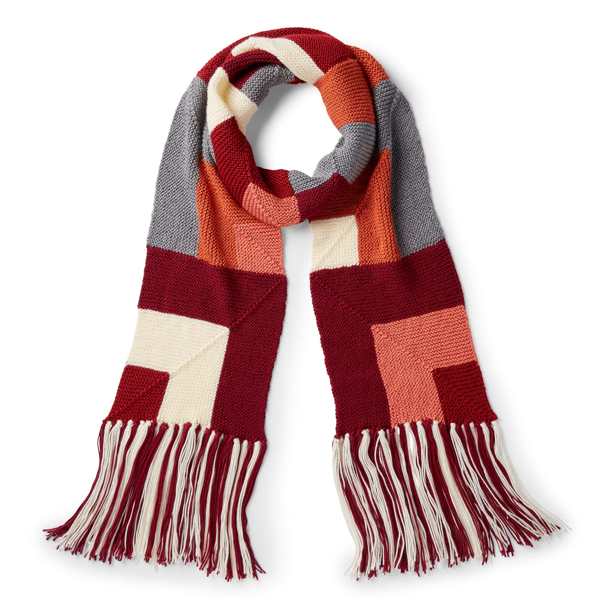 Caron Here and There Mitered Knit Scarf (Digital Download)