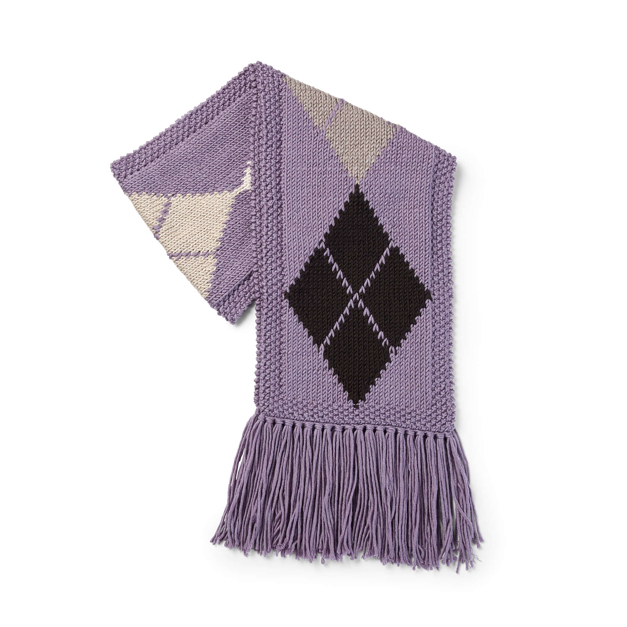 Caron X Pantone Knit Argyle Scarf (Digital Download)