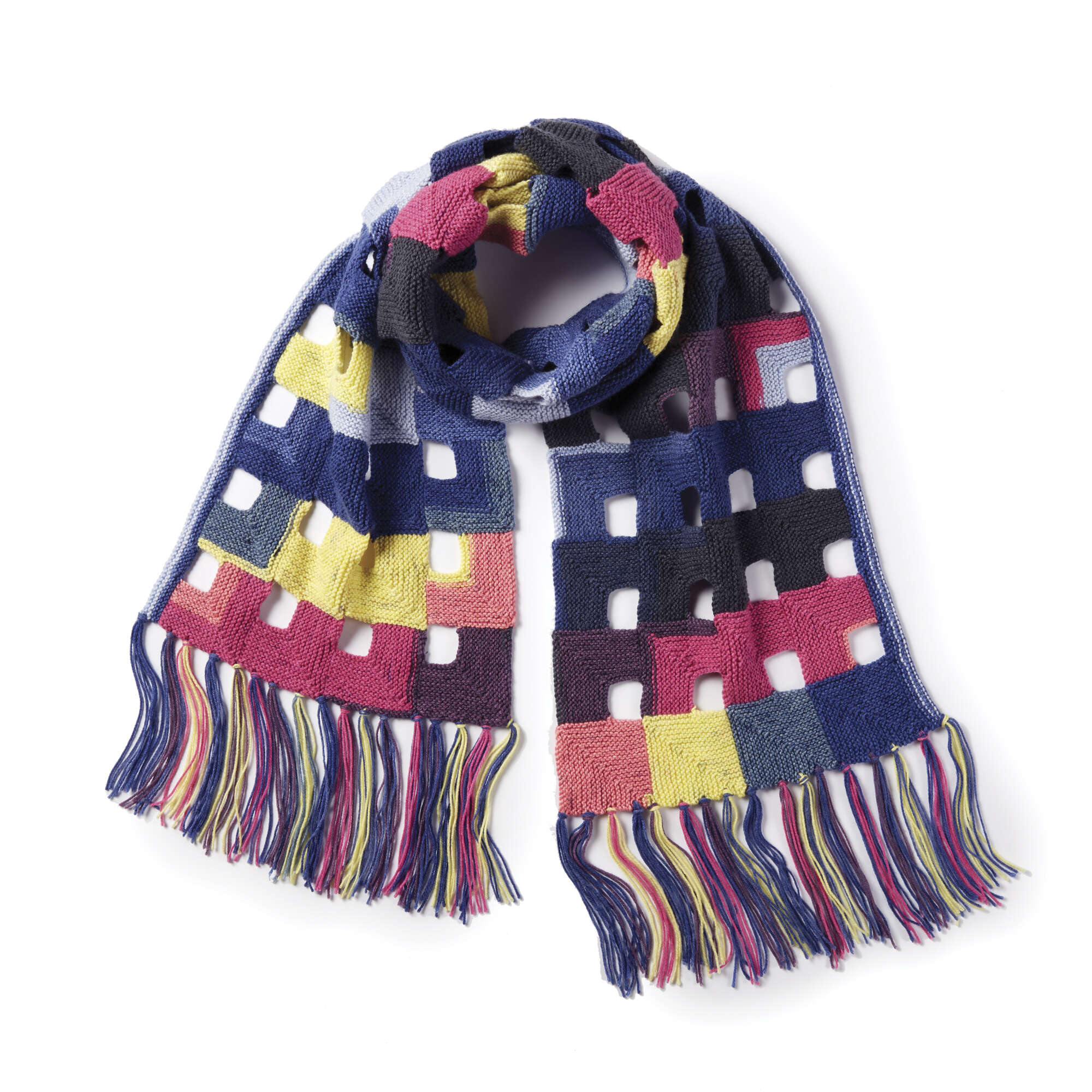 Caron Hollow Miters Knit Scarf (Digital Download)