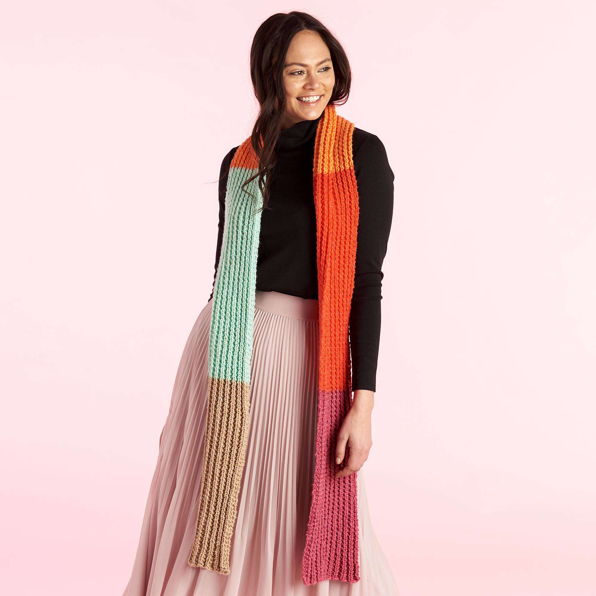 Caron O'Go With the Flow Knit Scarf (Digital Download)