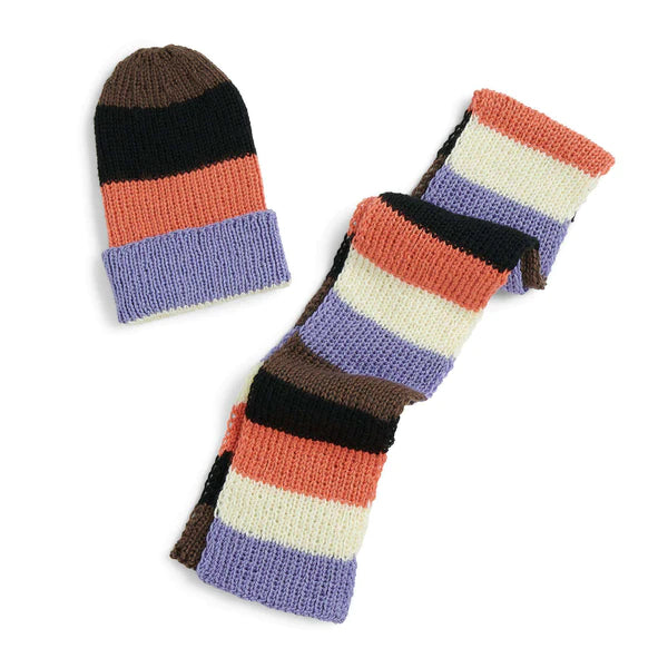 KNITTING PATTERN DOWNLOAD - CARON SCRAPPY KNIT HAT & SCARF