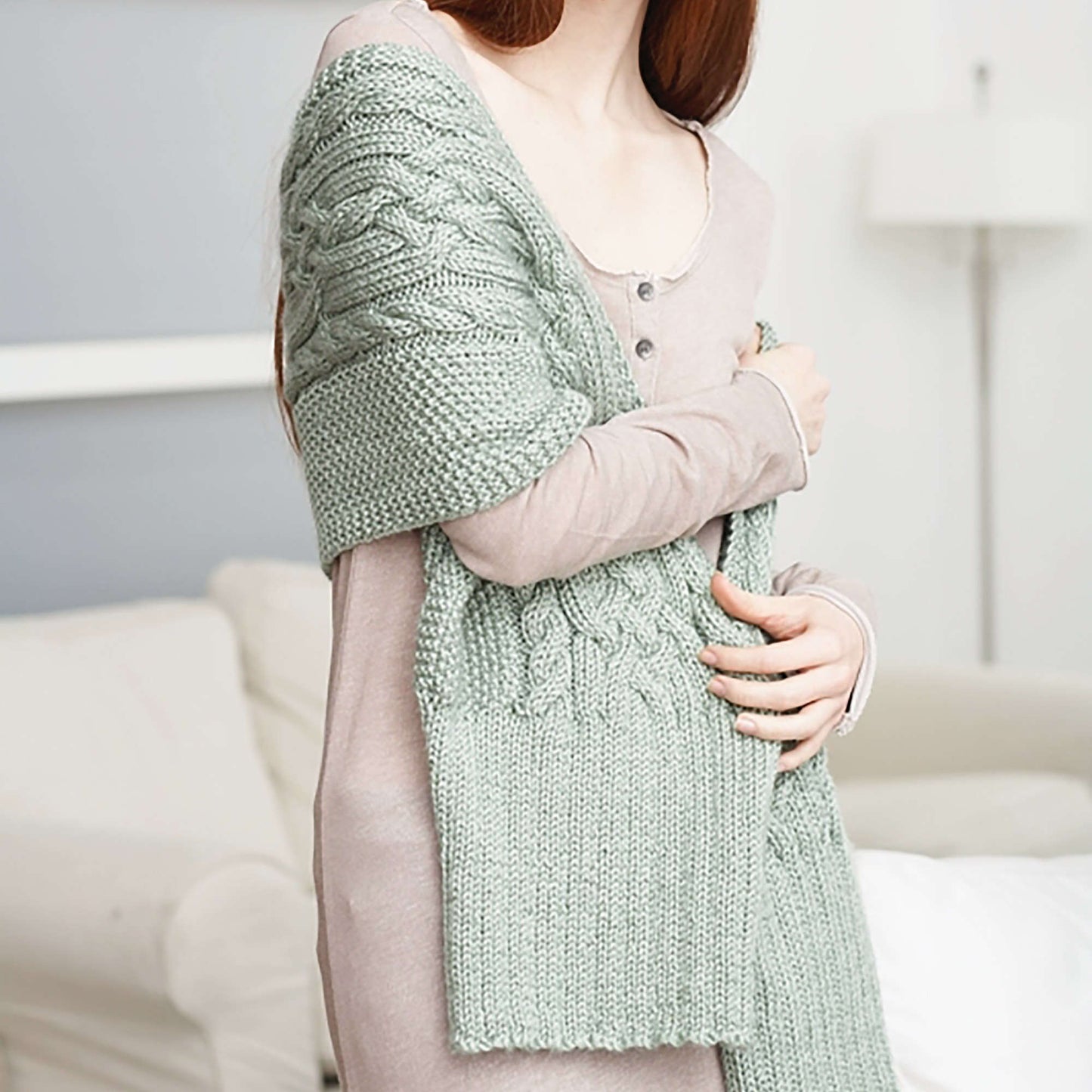 Caron Knit Celtic Cables Wrap (Digital Download)