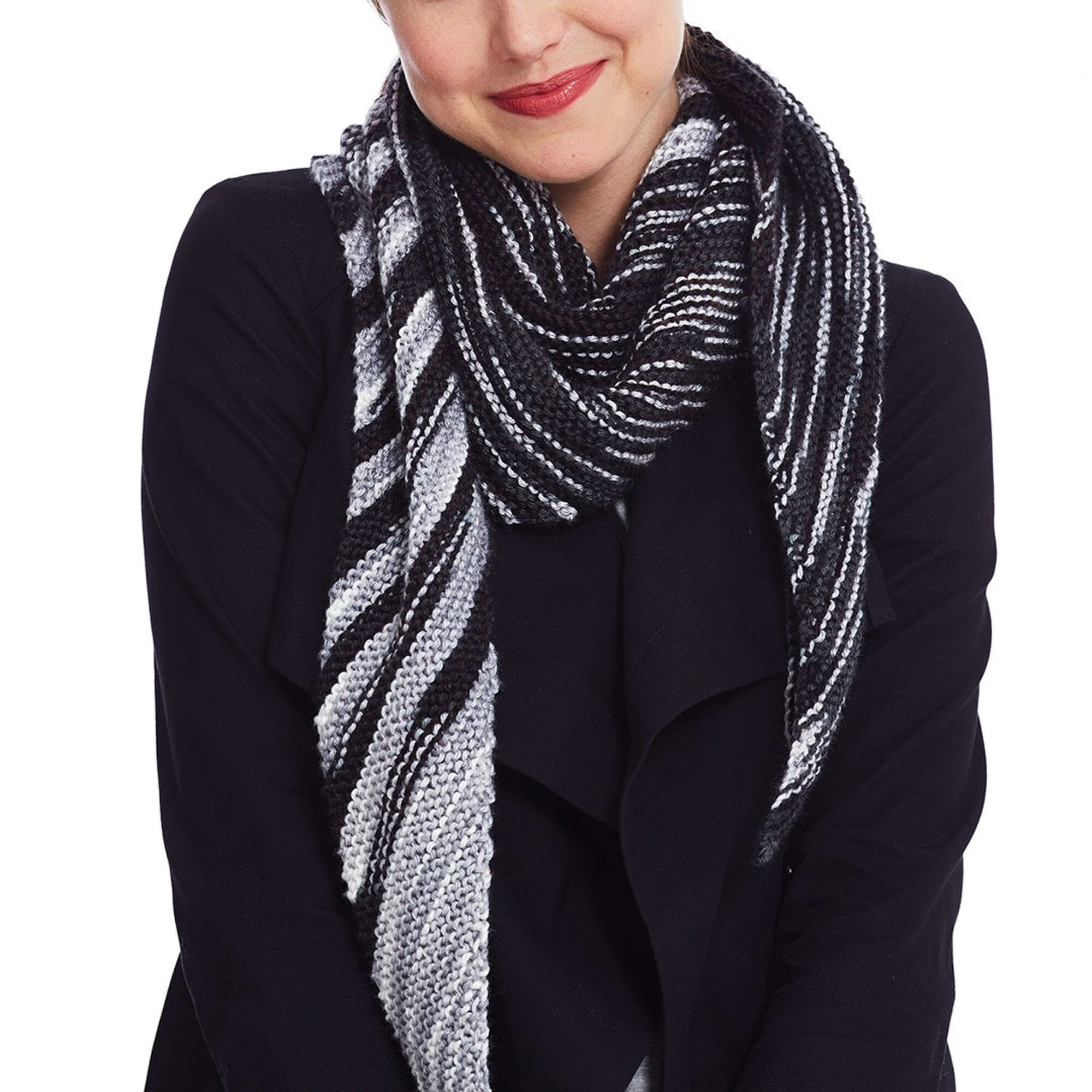 Caron Knit Oblique Kerchief (Digital Download)