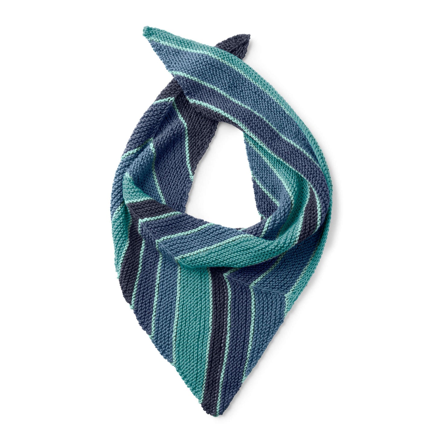 Caron X Pantone Asymmetrical Striped Knit Shawl (Digital Download)
