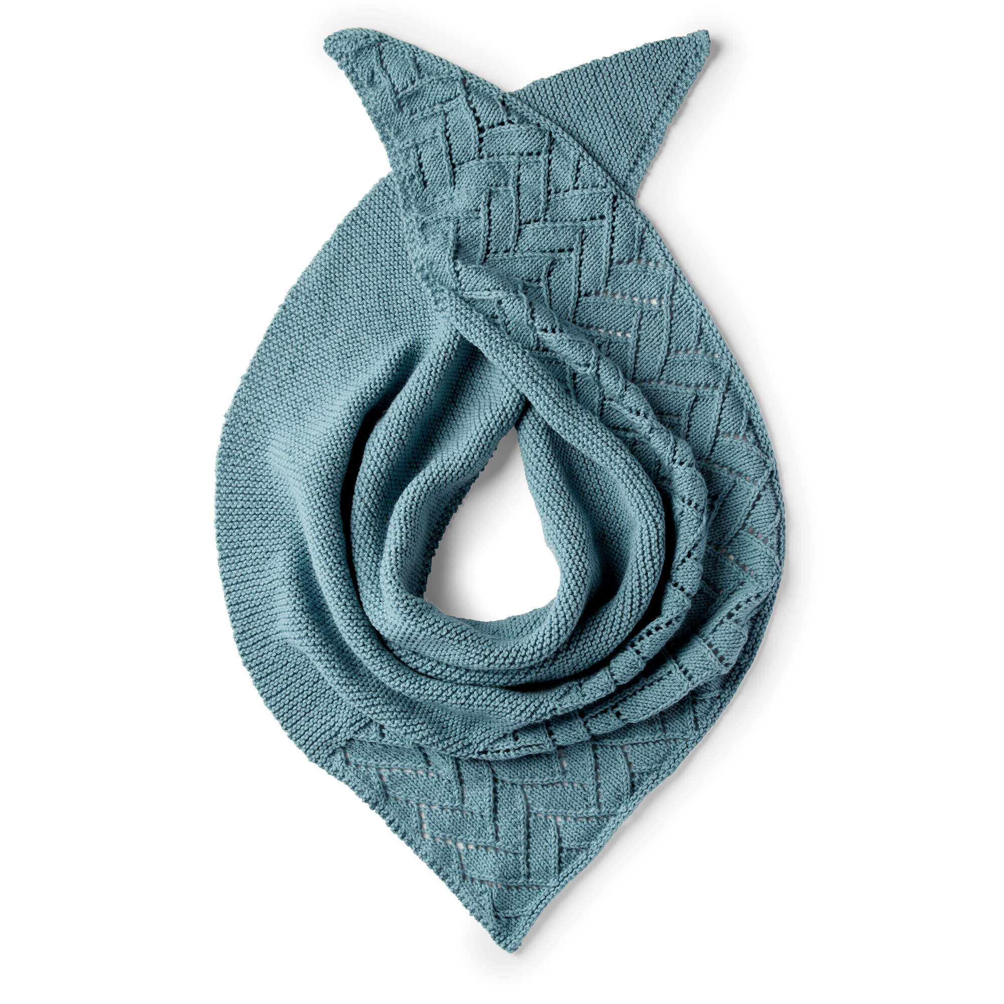 Caron Asymmetrical Lace Knit Shawl (Digital Download)
