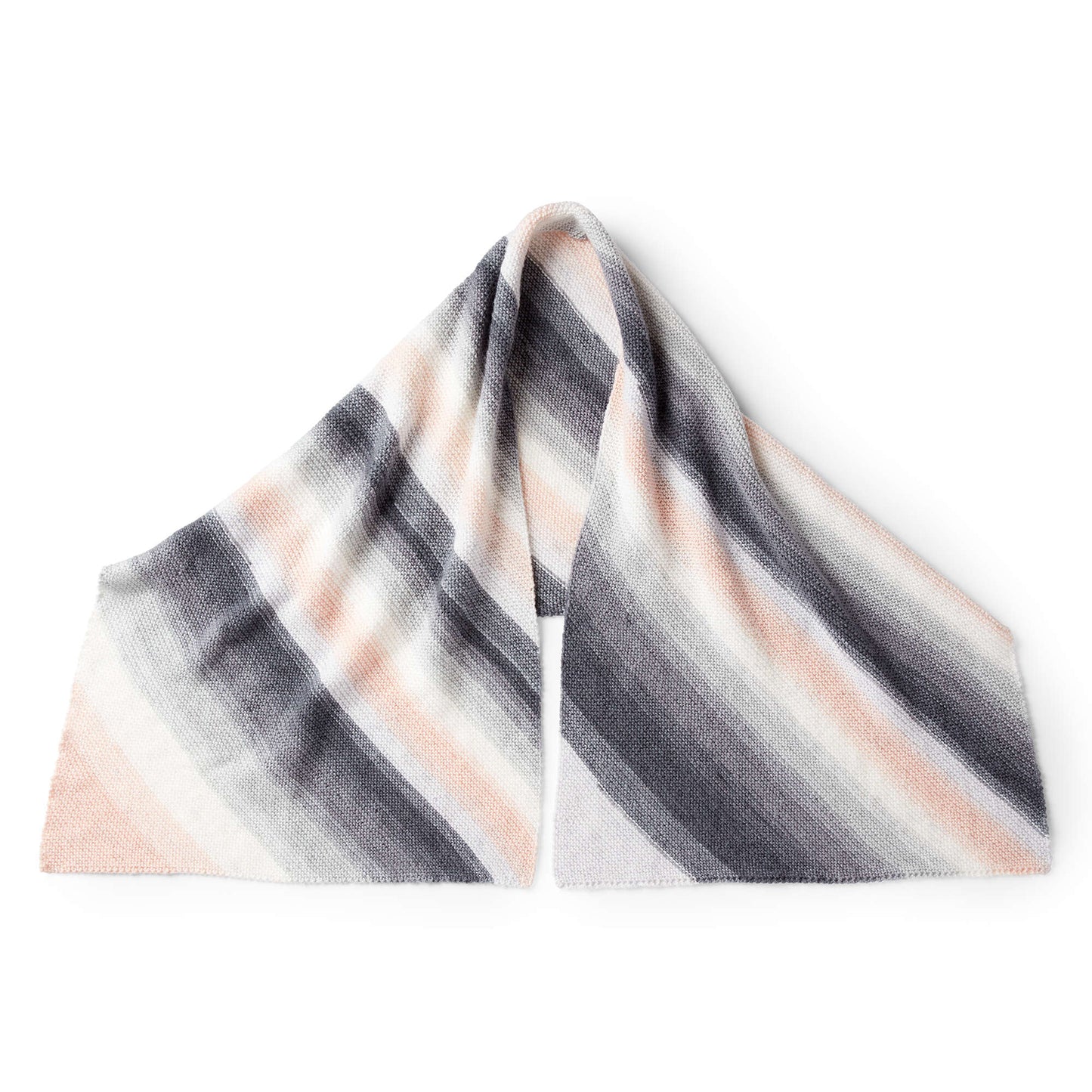 Caron Knit Diagonal Garter Stripes Shawl (Digital Download)