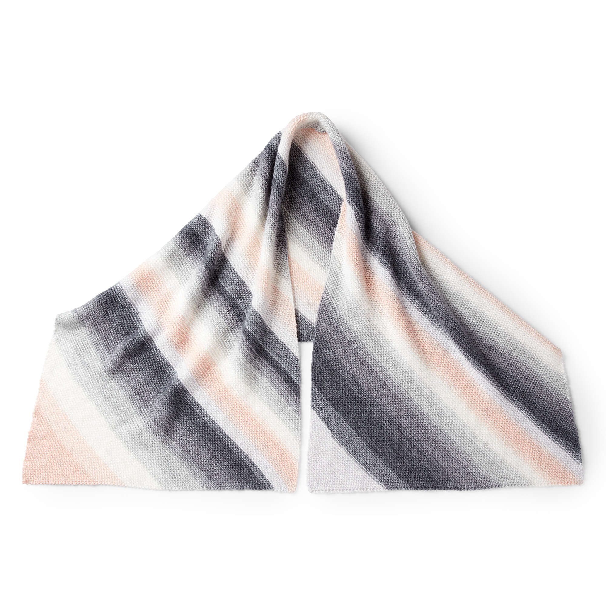 Caron Knit Diagonal Garter Stripes Shawl (Digital Download)