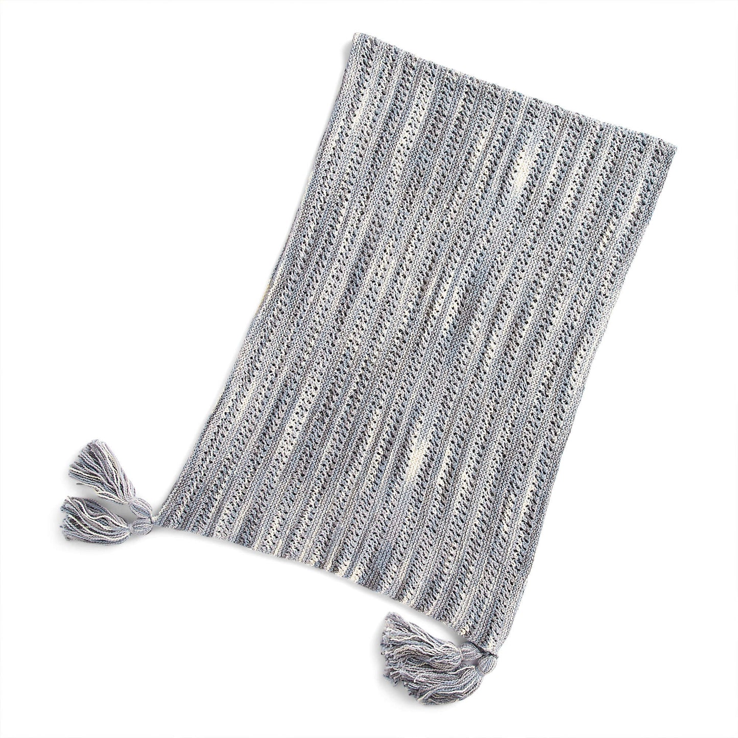 Caron Eyelet Stripes Knit Shawl (Digital Download)