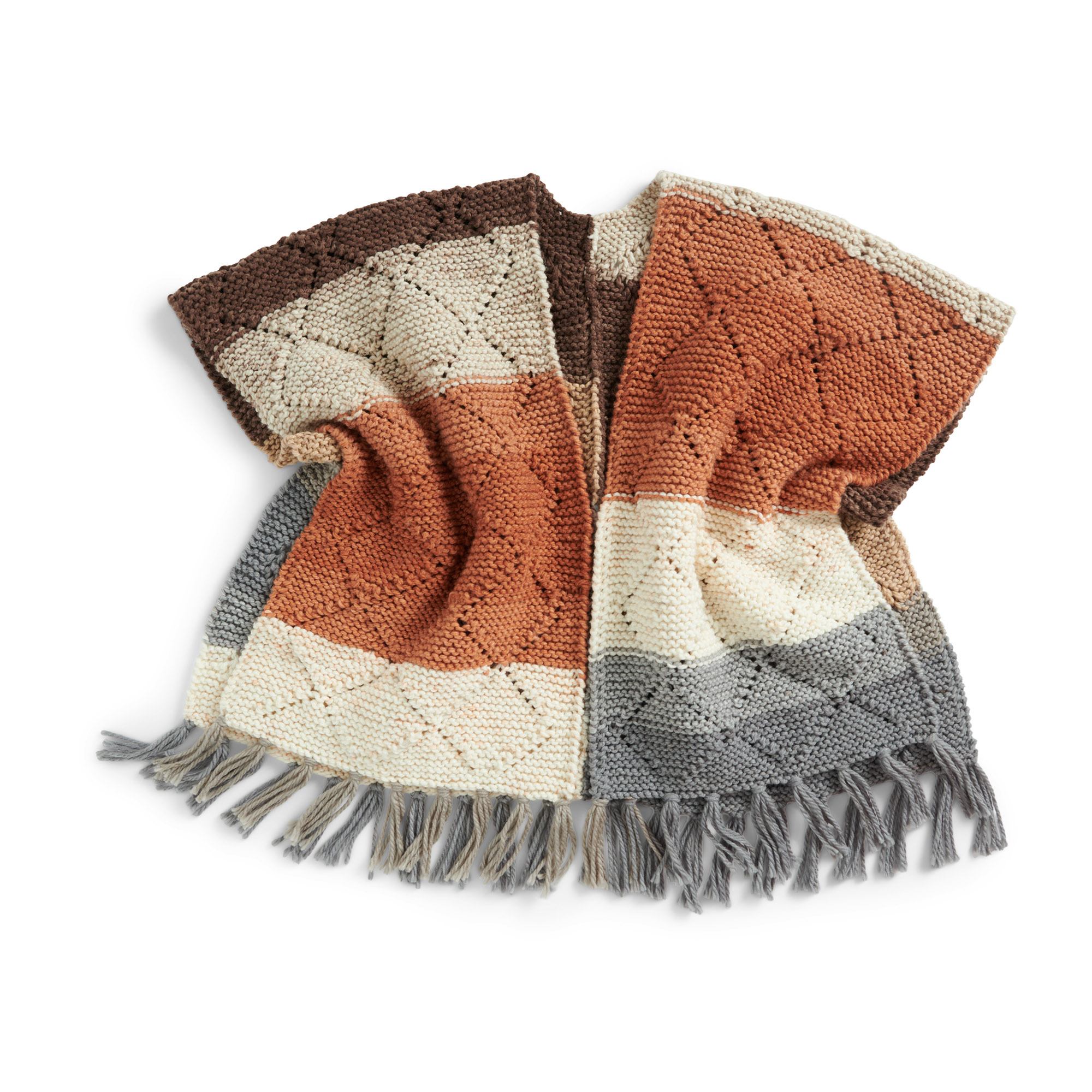 Caron Knit Diamond Ruana (Digital Download)