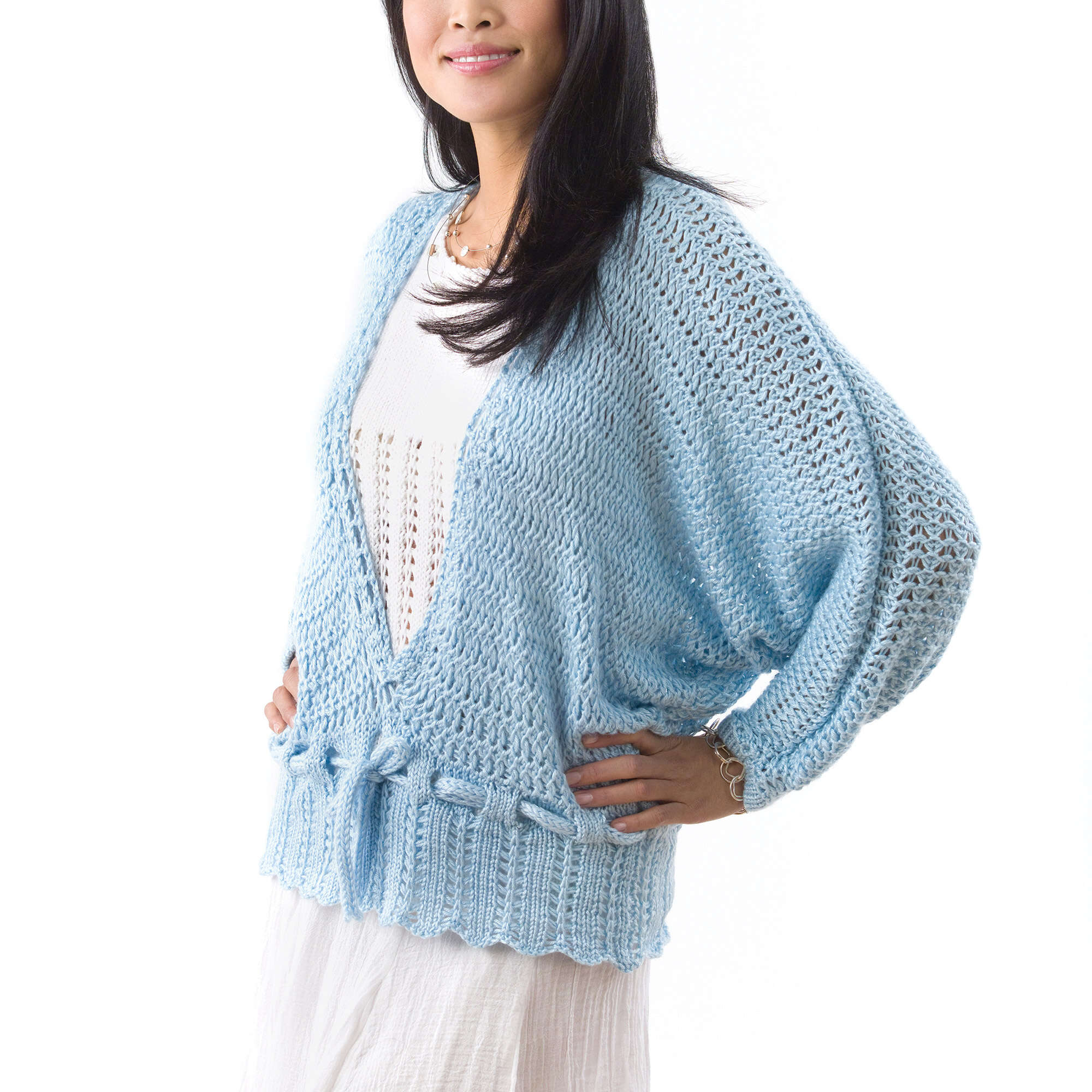 Caron Knit Lacy Dolman Pullover (Digital Download)