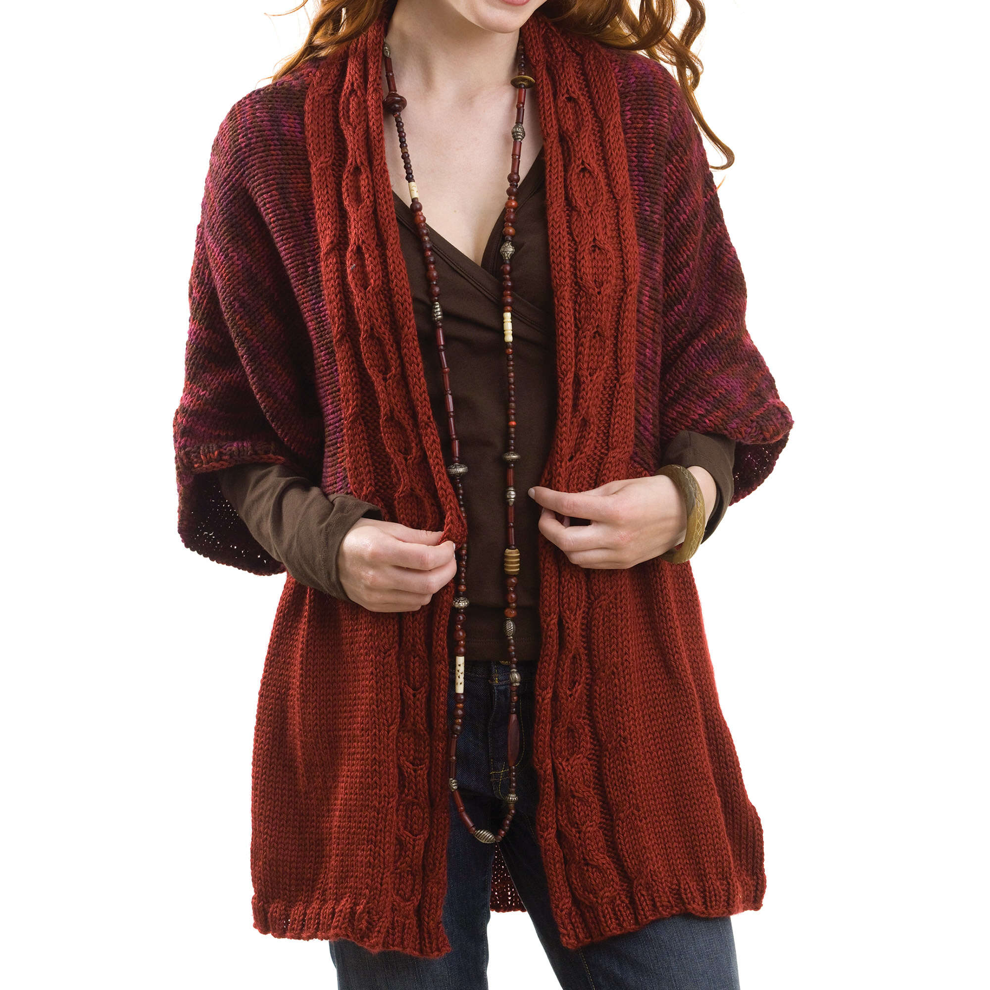 Caron Cable Front Knit Cardigan (Digital Download)