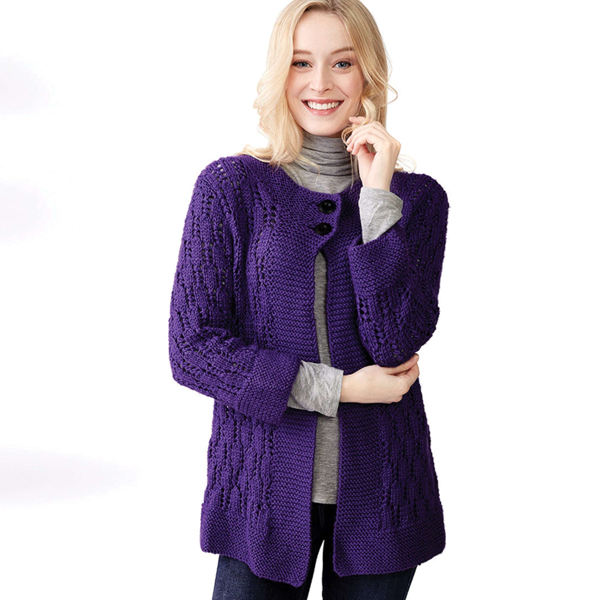 Caron Knit Comfy Cardi (Digital Download)