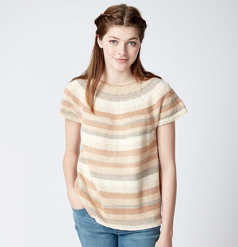 Caron Top Down Knit Pullover (Digital Download)