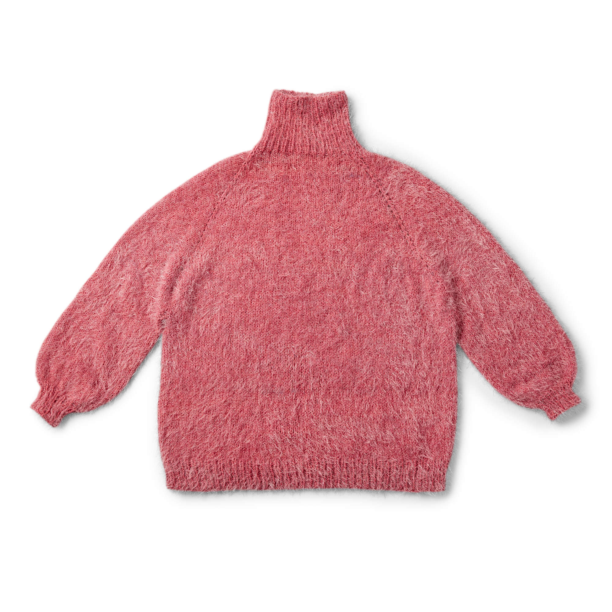 Caron Top Down Funnel Neck Knit Pullover (Digital Download)