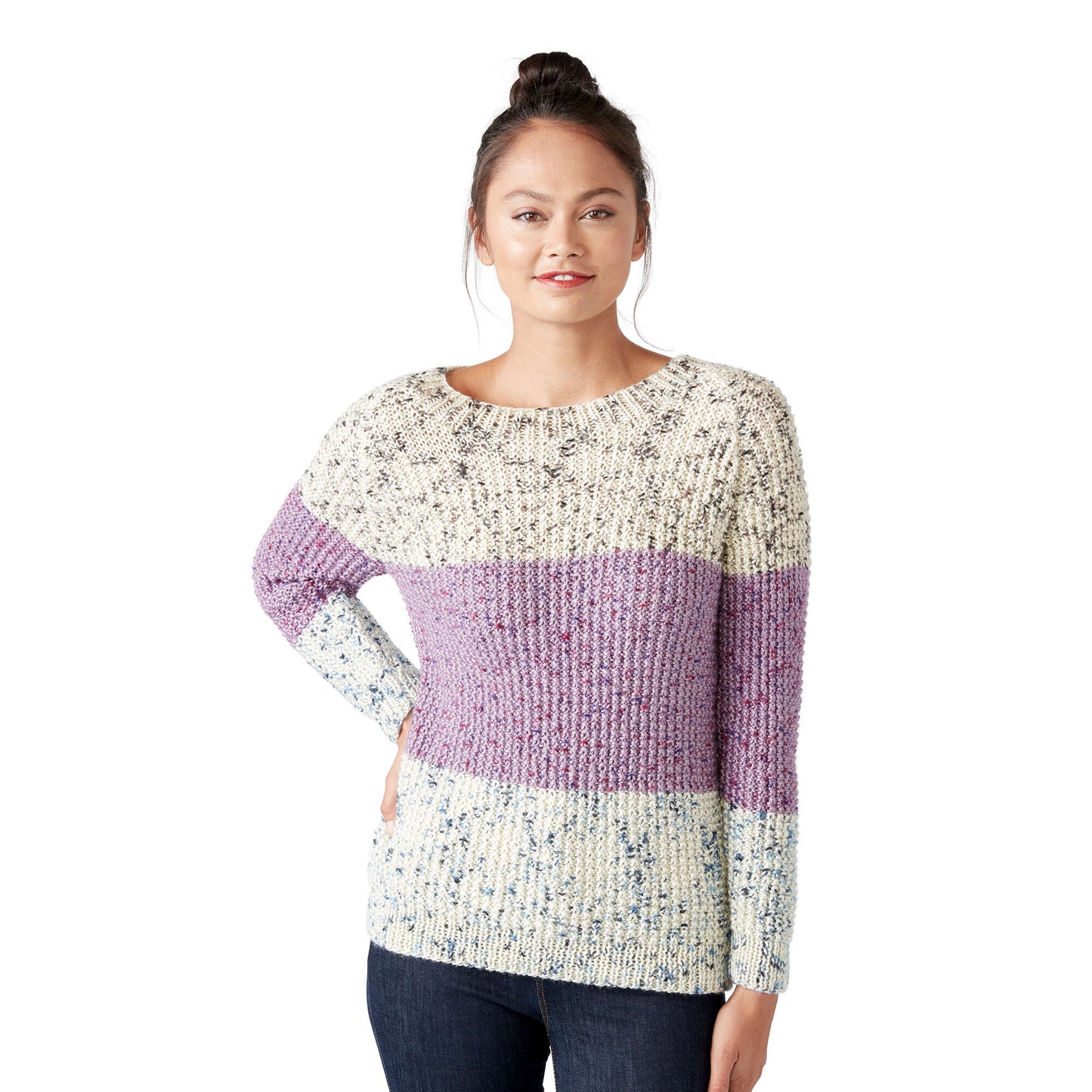 Caron 3 Color Knit Sweater (Digital Download)