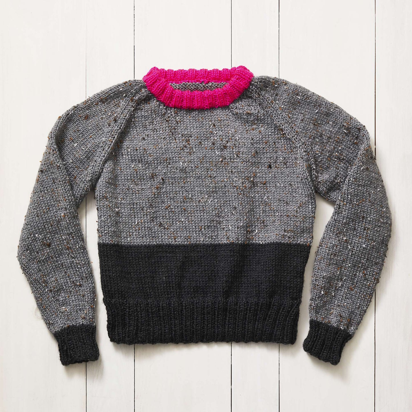 Caron Stitch Club Raglan Color Block Knit Sweater + Tutorial (Digital Download)