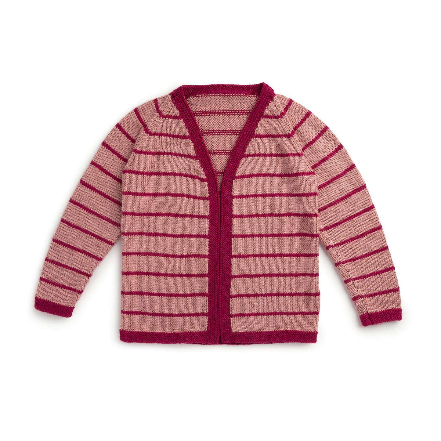Caron Knit Contrast Trim Cardigan (Digital Download)