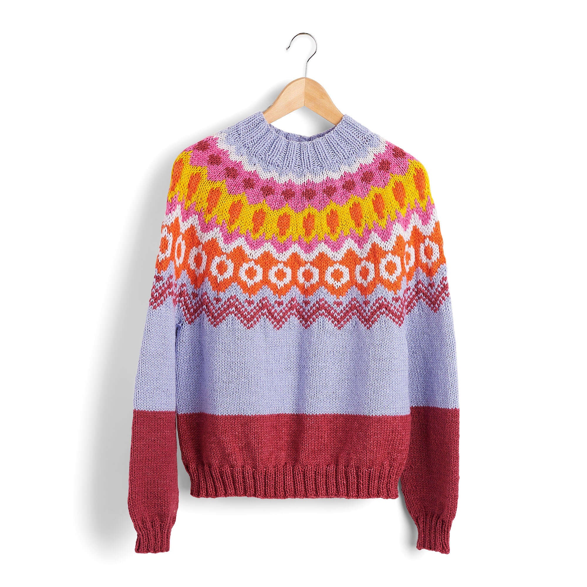 Caron Knit Fair Isle Pullover (Digital Download)