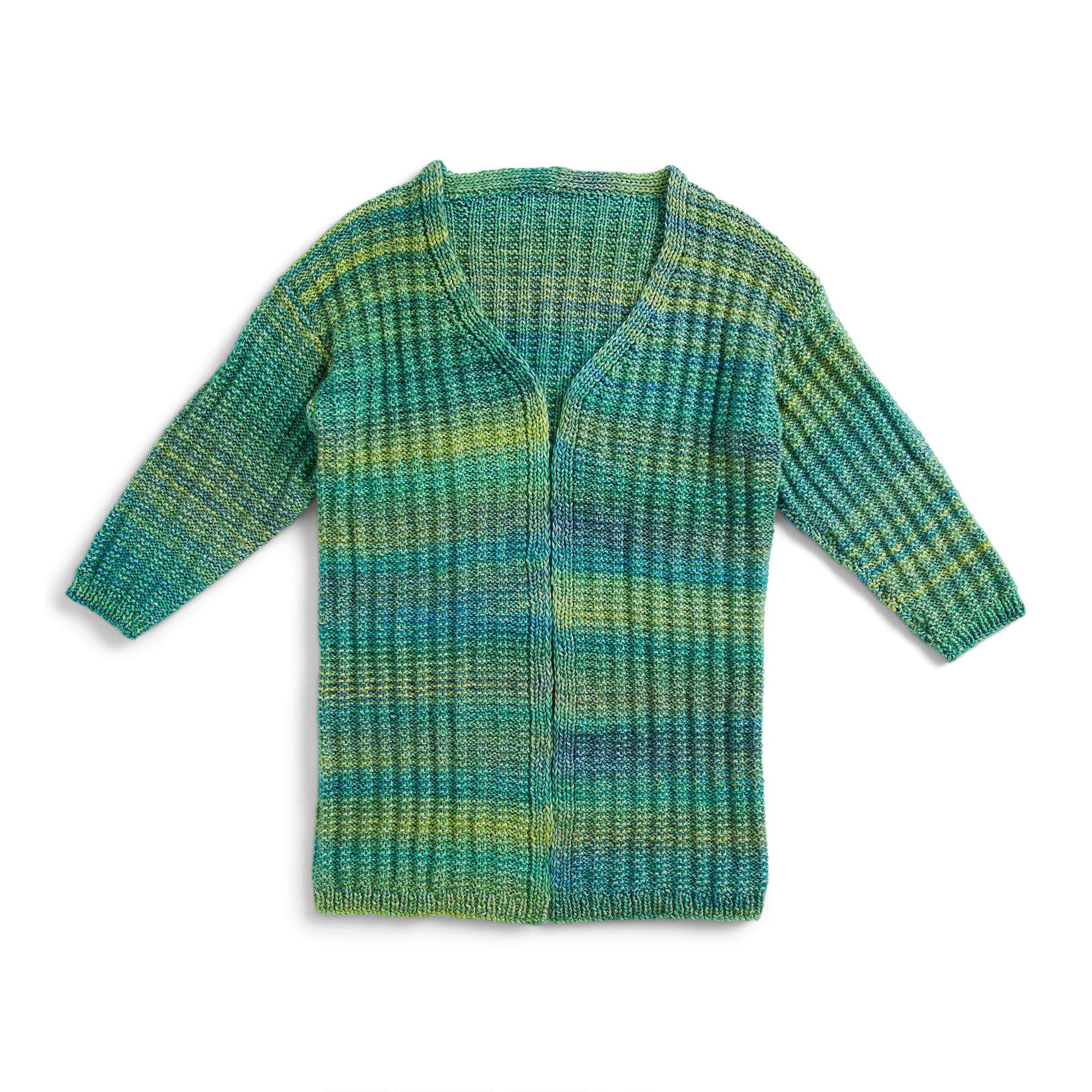 Caron Vertical Ridges Knit Cardigan (Digital Download)