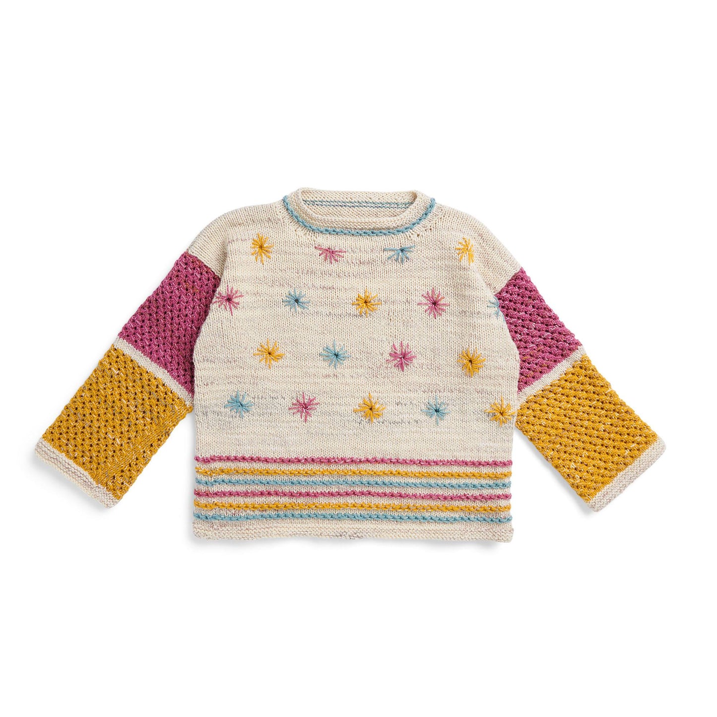 Caron Spring Style Embroidered Knit Pullover (Digital Download)