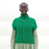 KNITTING PATTERN DOWNLOAD - CARON CABLE MIX KNIT TURTLENECK VEST PATTERN, XL