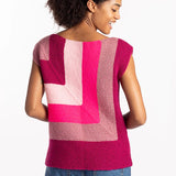 KNITTING PATTERN DOWNLOAD - CARON MITERED ANGLED KNIT VEST PATTERN, XS/S
