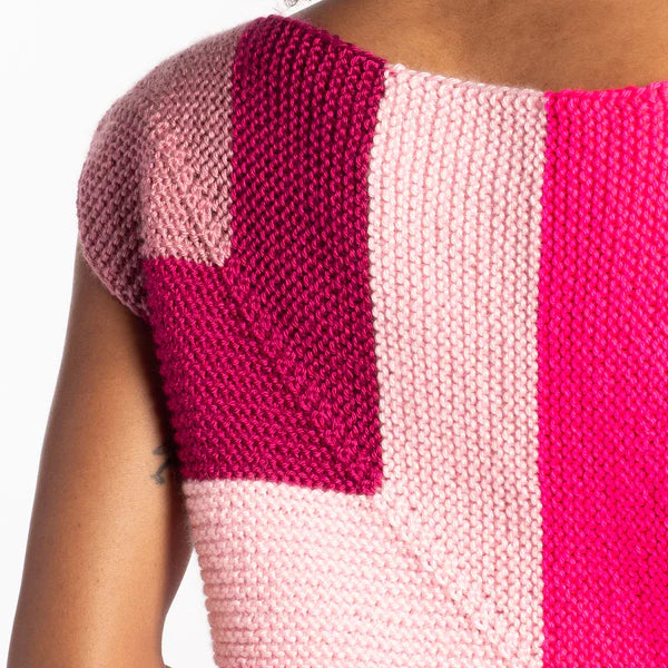 KNITTING PATTERN DOWNLOAD - CARON MITERED ANGLED KNIT VEST PATTERN, XS/S