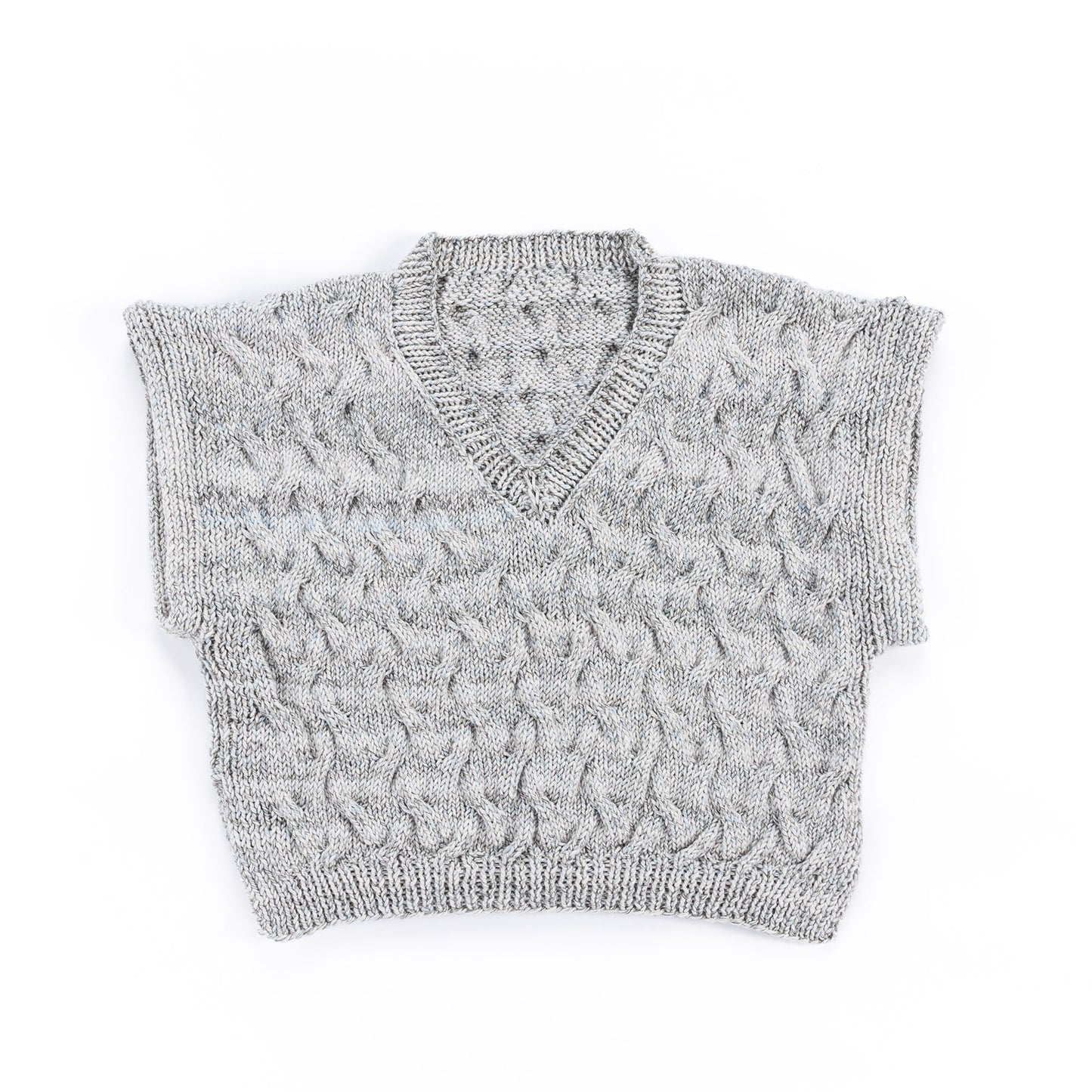 Caron Shadow Cables Knit V-Neck Vest (Digital Download)
