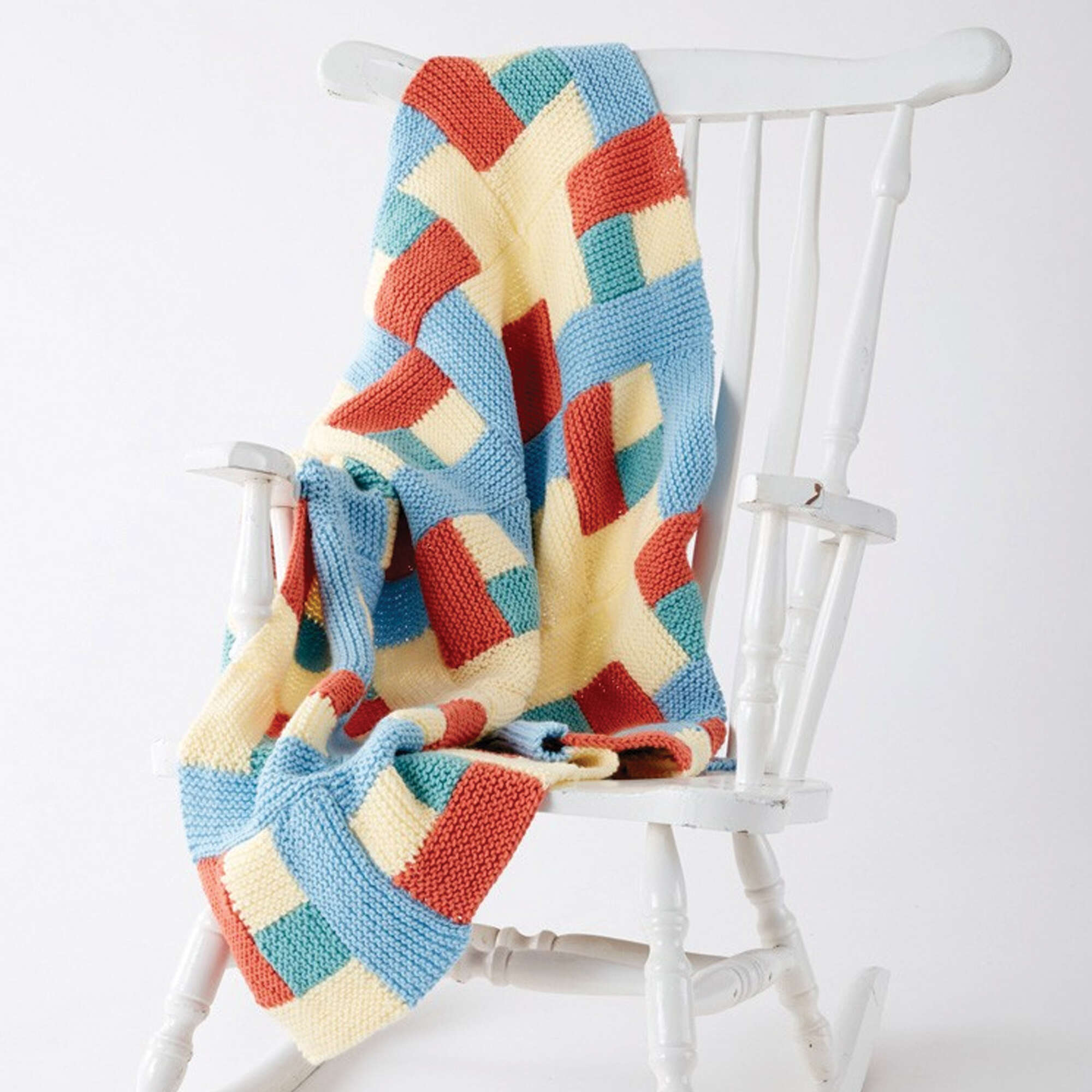 Caron Log Cabin Knit Baby Blanket (Digital Download)