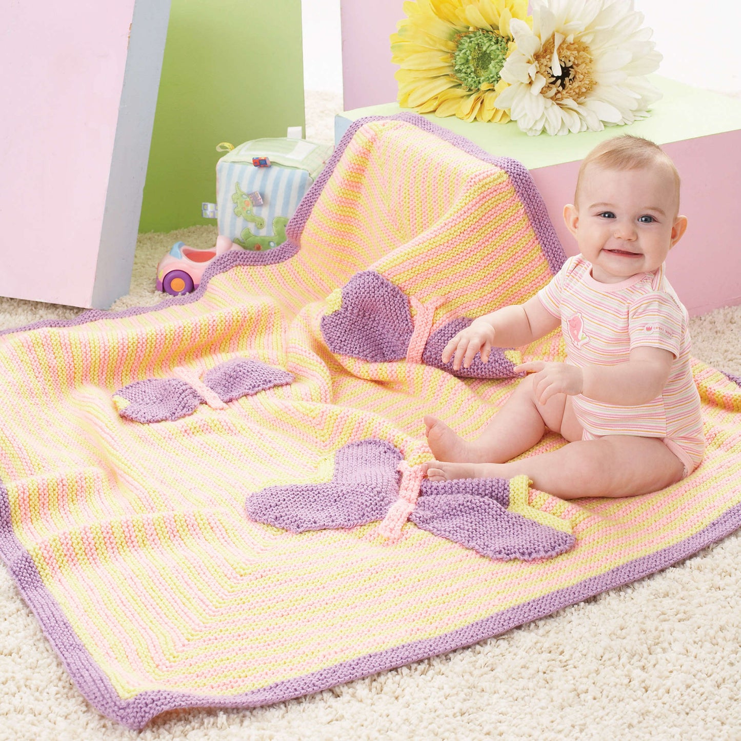 Caron Butterfly Knit Blanket (Digital Download)