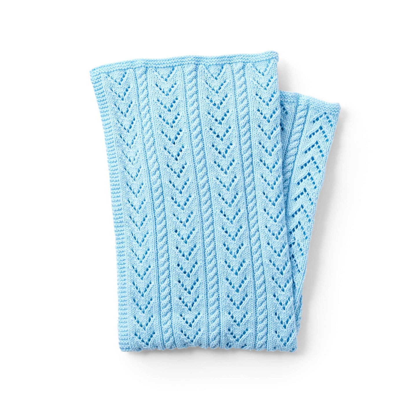 Caron Lace and Cables Knit Baby Blanket (Digital Download)