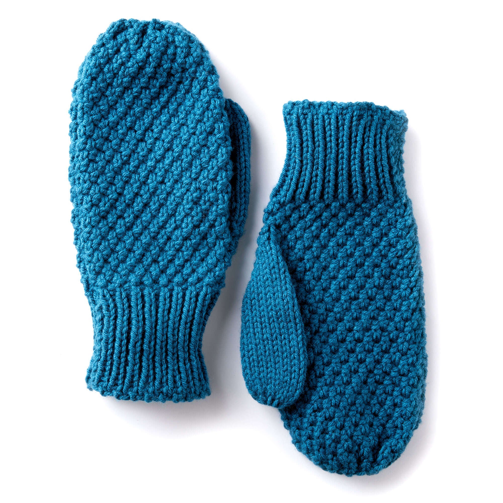 Caron Textured Family Knit Mittens (Digital Download)