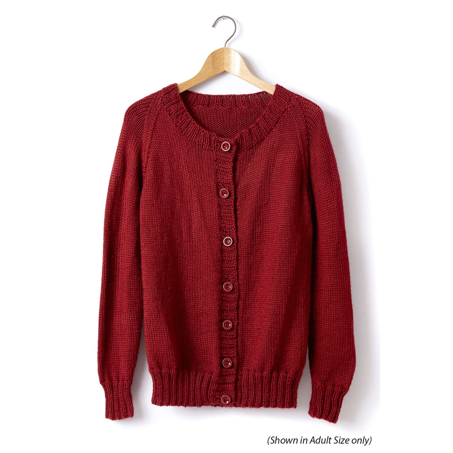 Caron Child's Knit Crew Neck Cardigan (Digital Download)