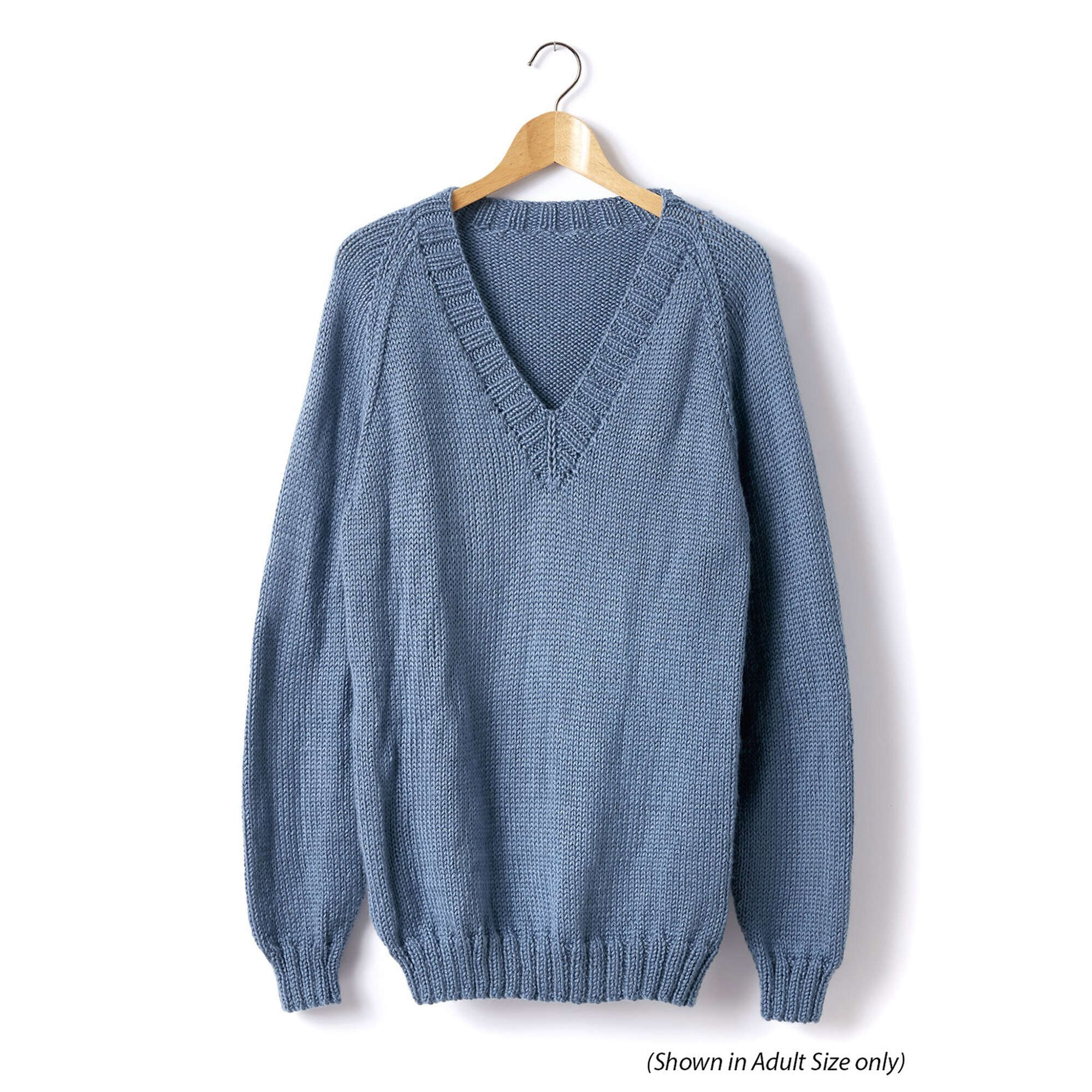 Caron Child's Knit V-Neck Pullover (Digital Download)