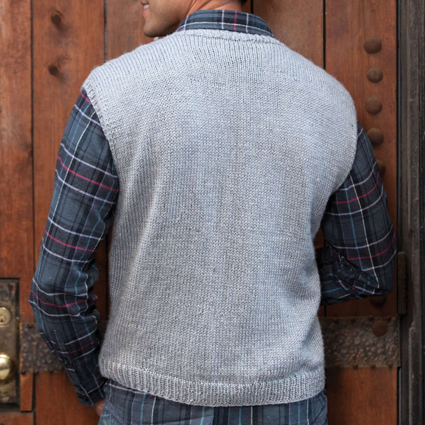 KNITTING PATTERN DOWNLOAD - CARON DAD'S CABLED VEST, M
