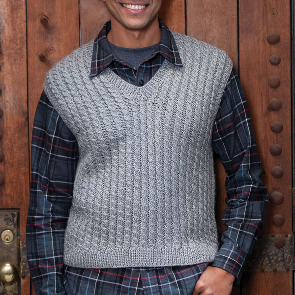KNITTING PATTERN DOWNLOAD - CARON DAD'S CABLED VEST, M