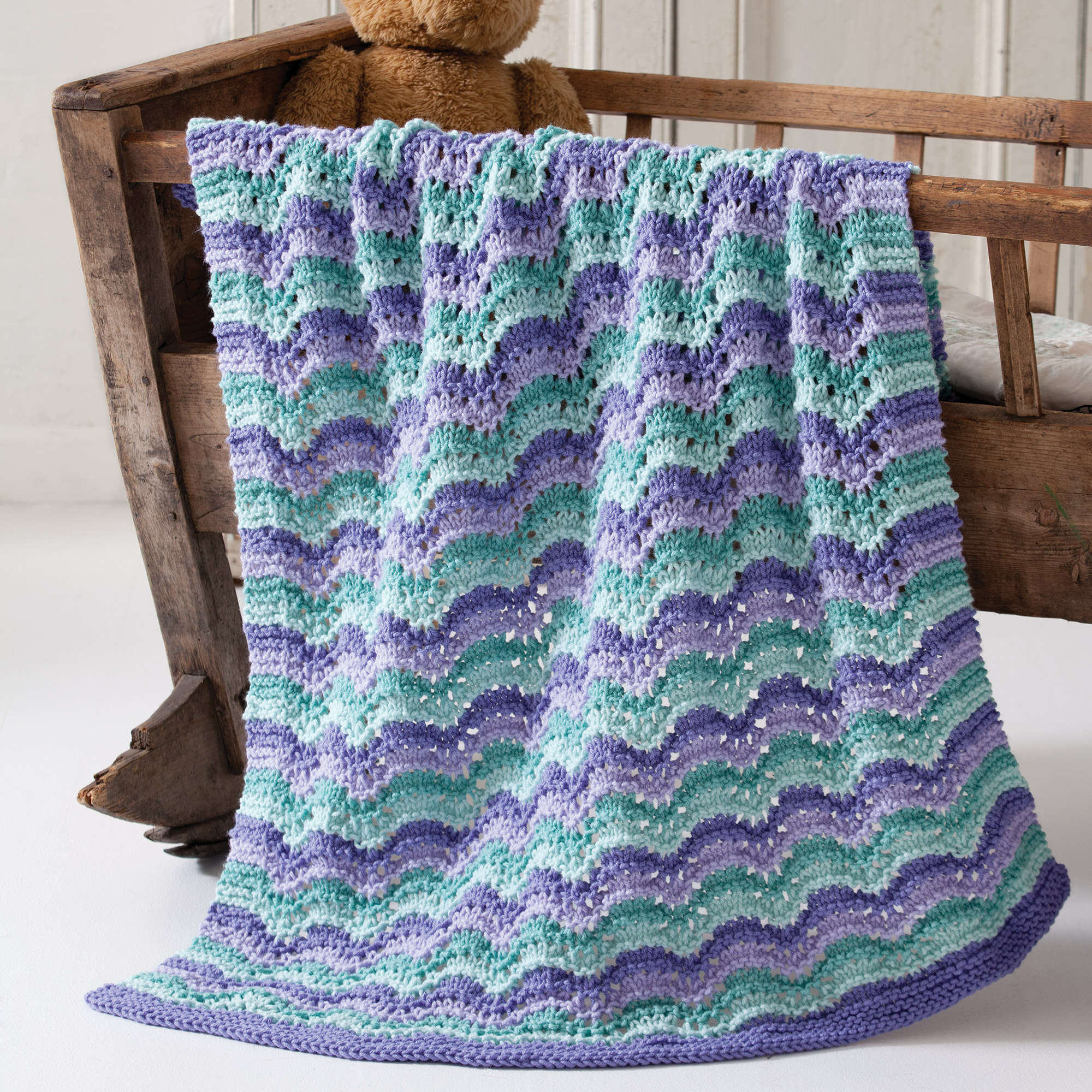 Caron Lullaby Knit Baby Blanket (Digital Download)