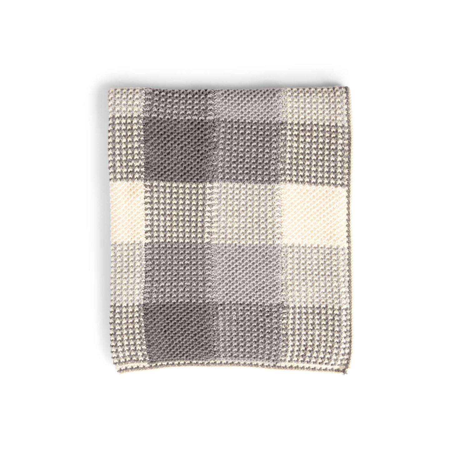 Caron Knit Gingham Panels Blanket (Digital Download)