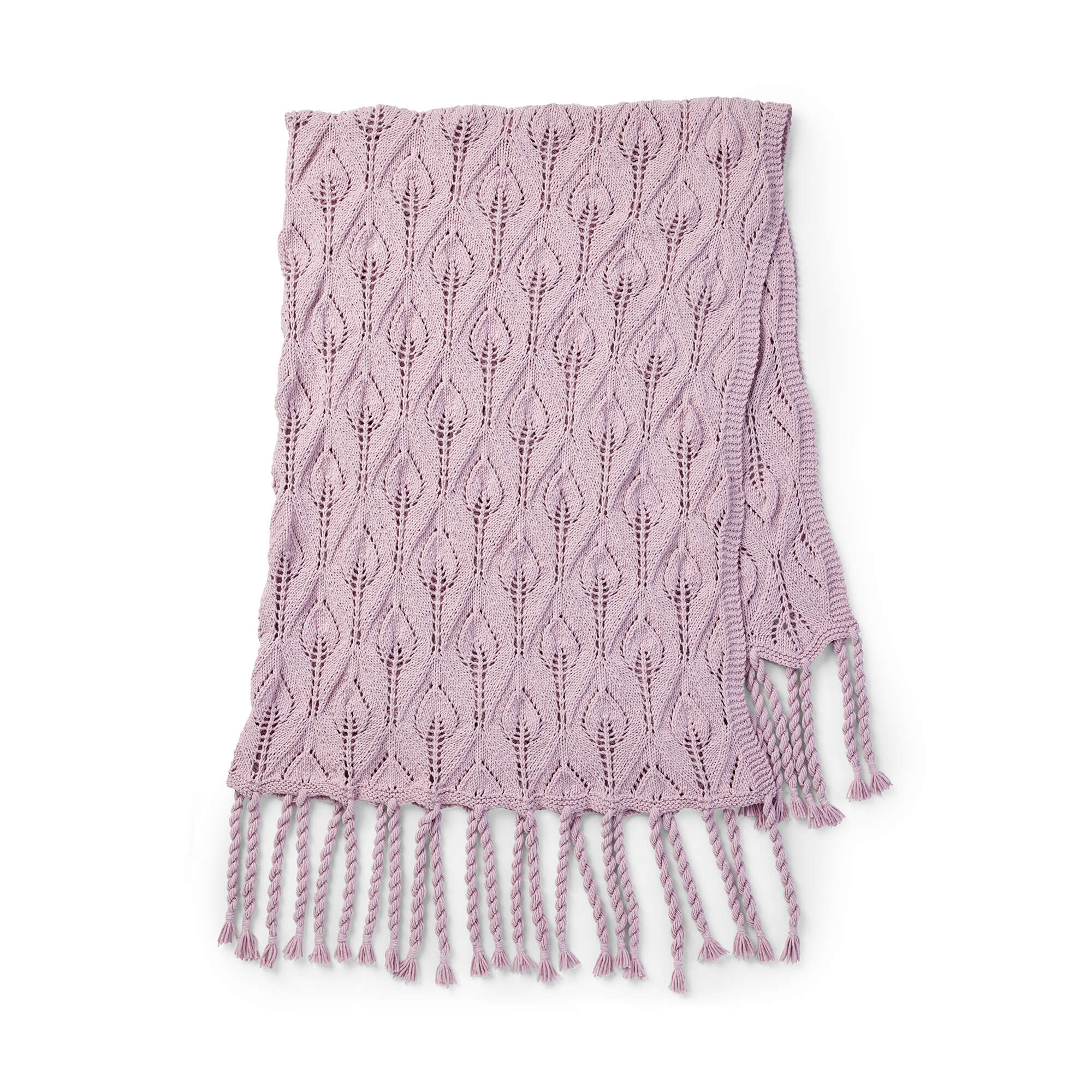 Caron Tasseled Lace Knit Blanket (Digital Download)