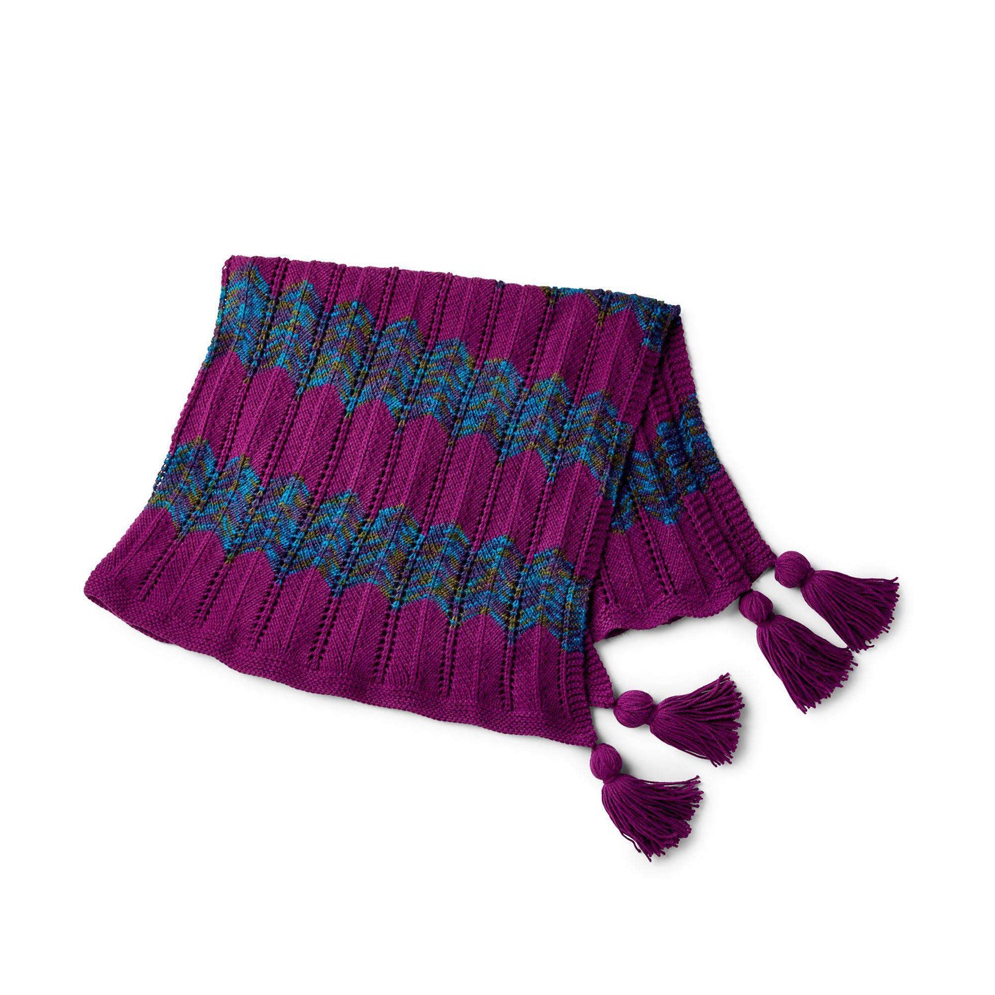 Caron Knit Chevron Throw (Digital Download)